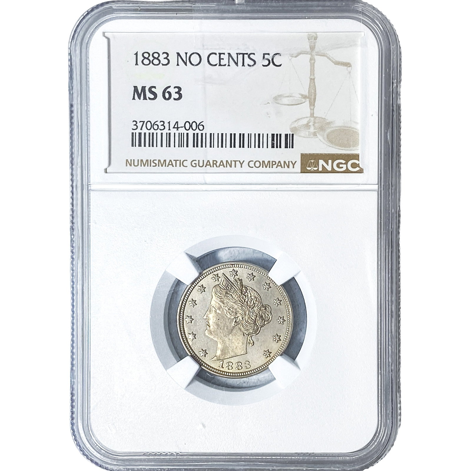 1883 Liberty Victory Nickel NGC MS63 No Cents (1 of 2)