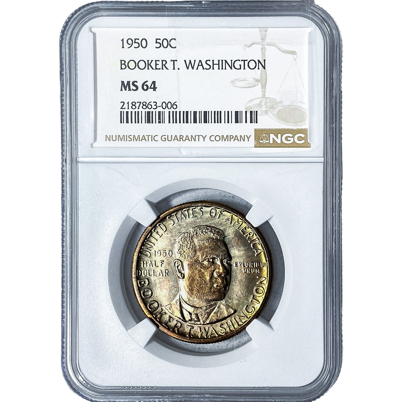 1950 Booker T Half Dollar NGC MS64 (1 of 2)