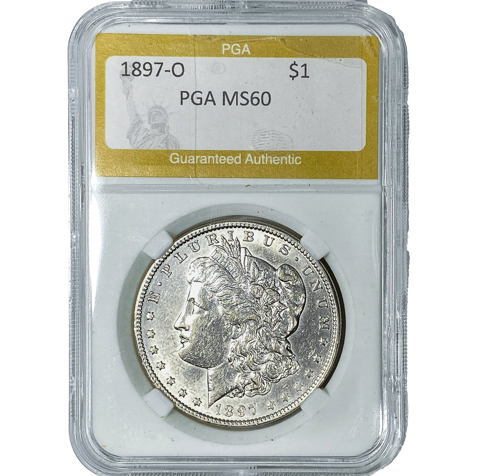 1897-O Morgan Silver Dollar PGA MS60: 1897-O Morgan Silver Dollar PGA MS60