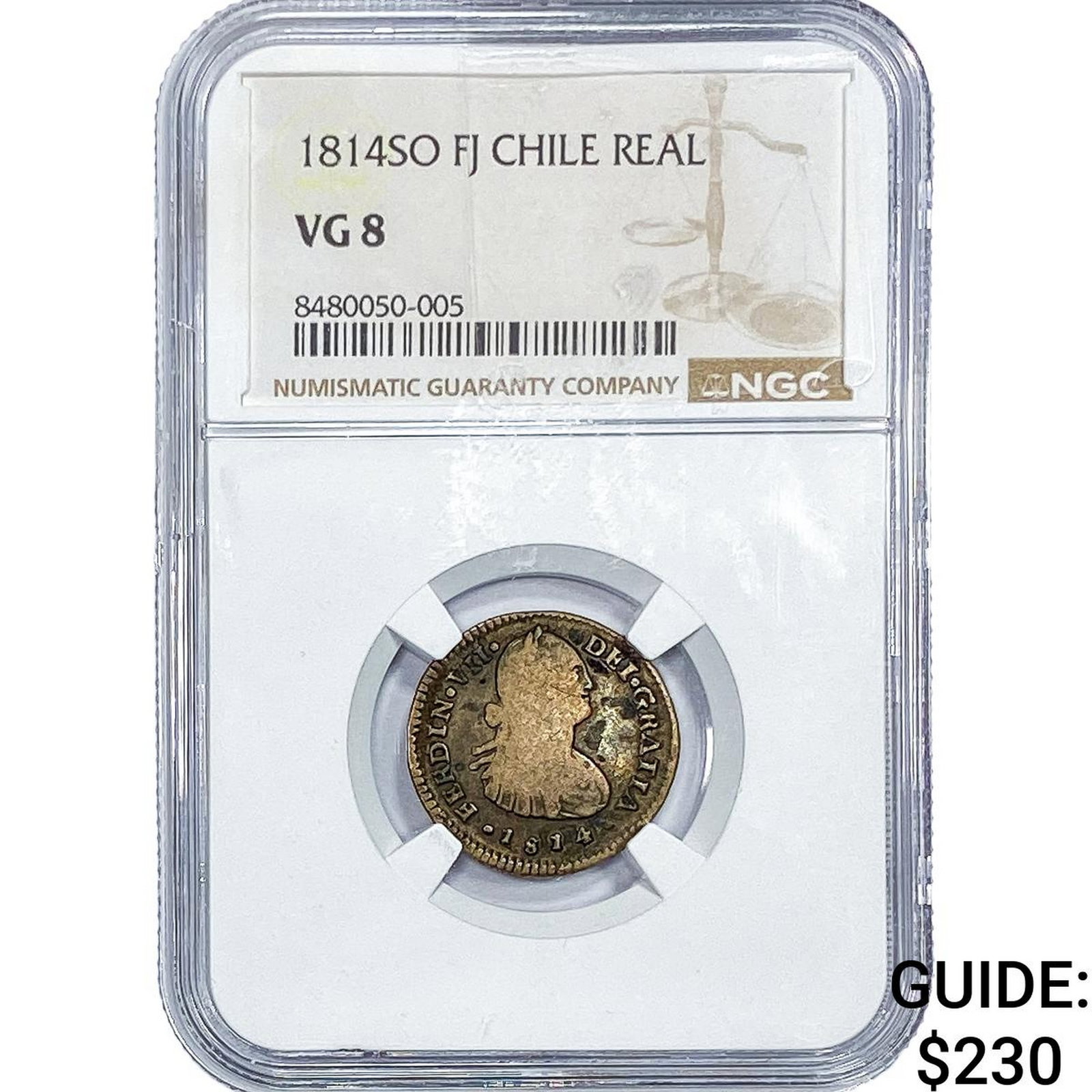 1814-SO Colonial Spain SIlver 1 Real NGC VG8 (1 of 2)