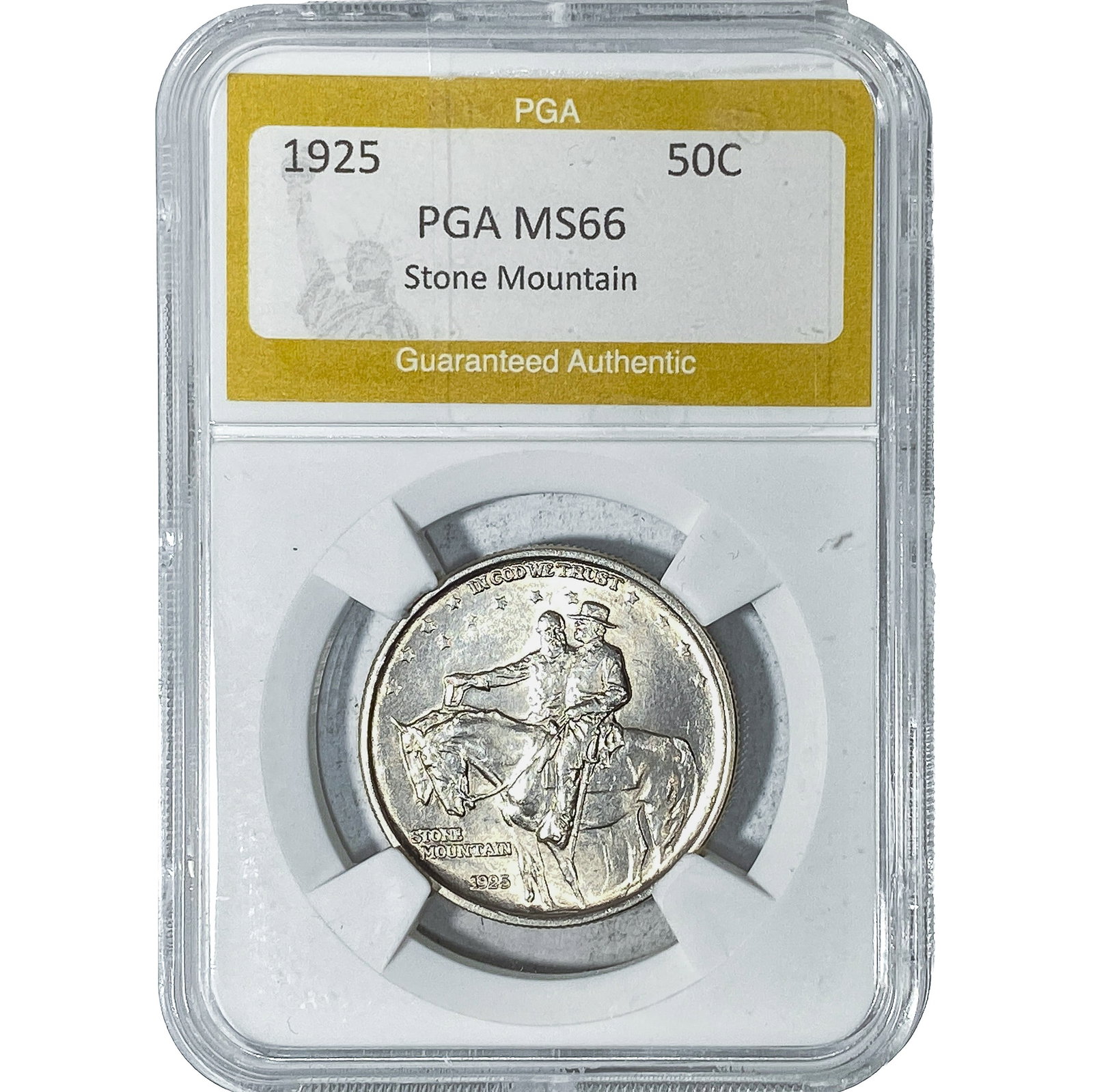 1925 Stone Mountain Half Dollar PGA MS66: 1925 Stone Mountain Half Dollar PGA MS66