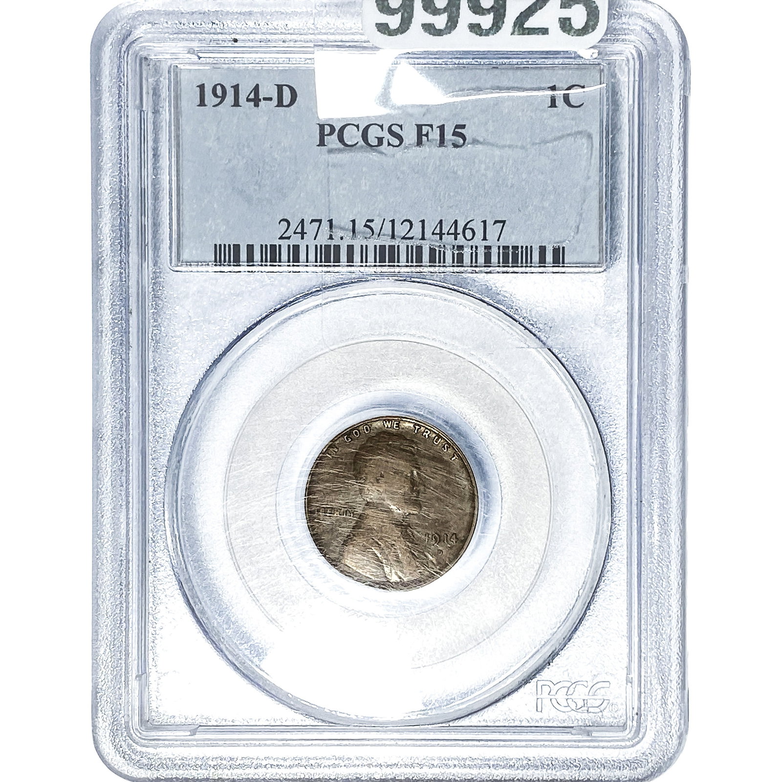 1914-D Wheat Cent PCGS F15: 1914-D Wheat Cent PCGS F15