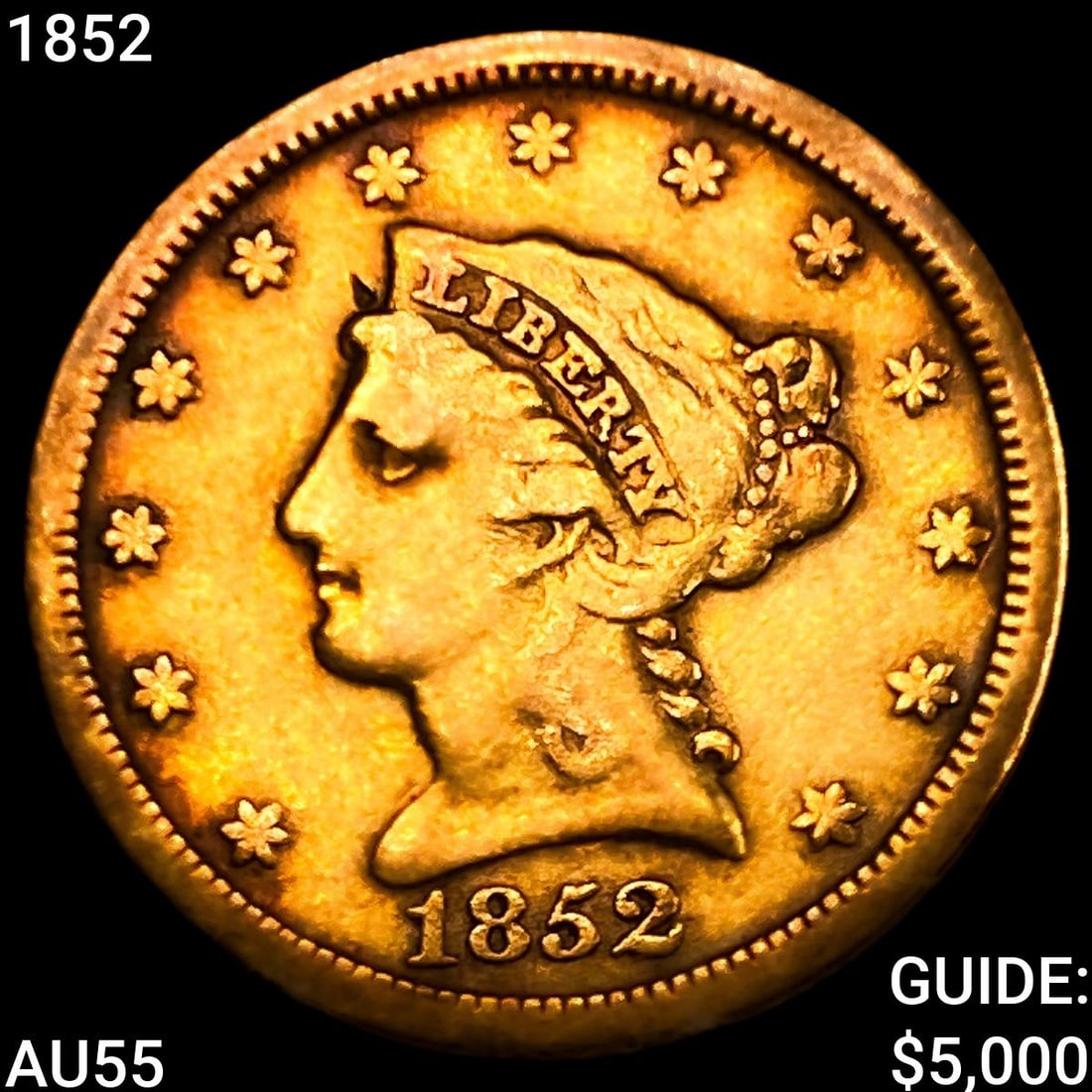 1852 $2.50 Gold Quarter Eagle: 1852 $2.50 Gold Quarter Eagle