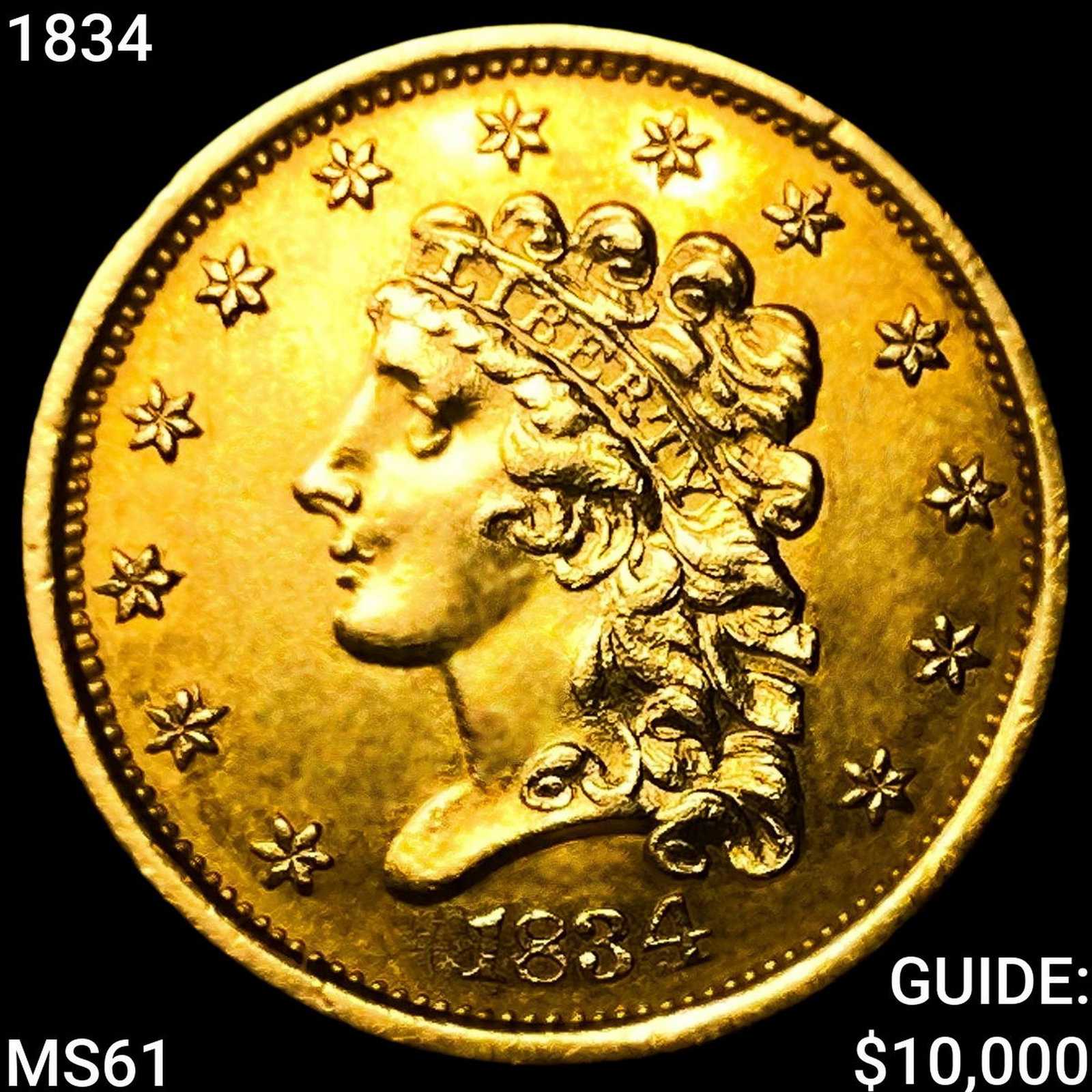1834 $2.50 Gold Quarter Eagle: 1834 $2.50 Gold Quarter Eagle