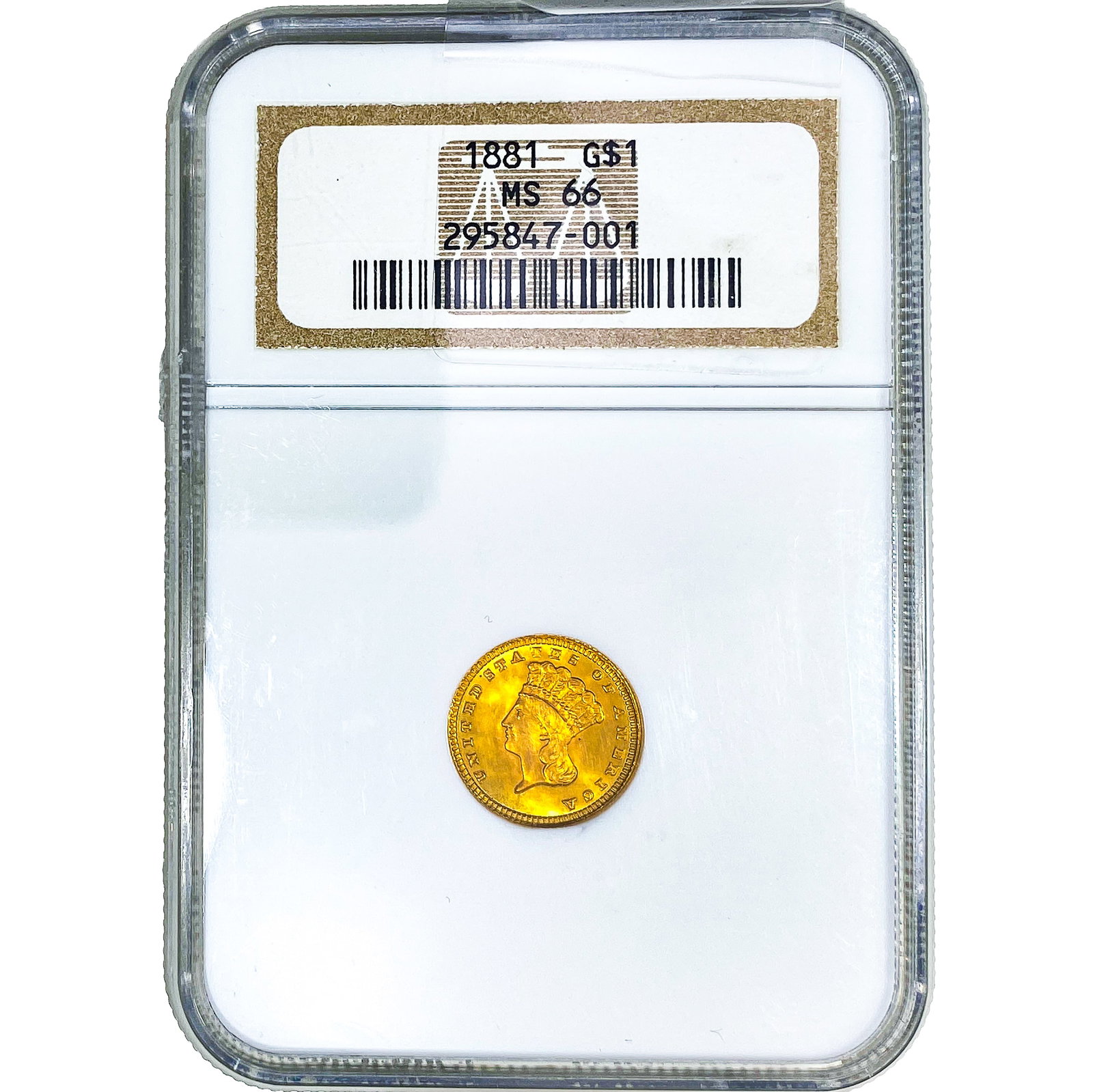 1881 Rare Gold Dollar NGC MS66: 1881 Rare Gold Dollar NGC MS66