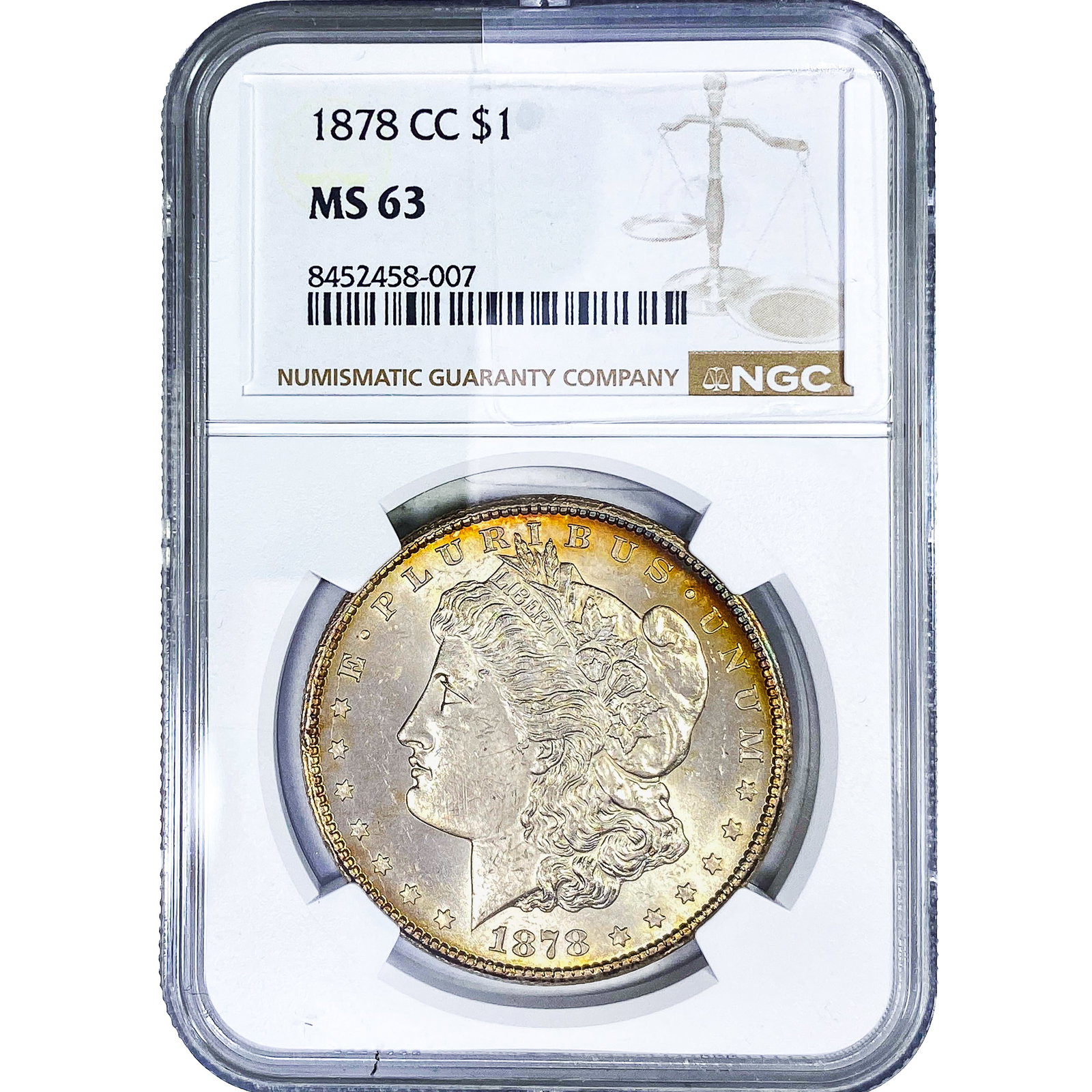 1878-CC Morgan Silver Dollar NGC MS63: 1878-CC Morgan Silver Dollar NGC MS63