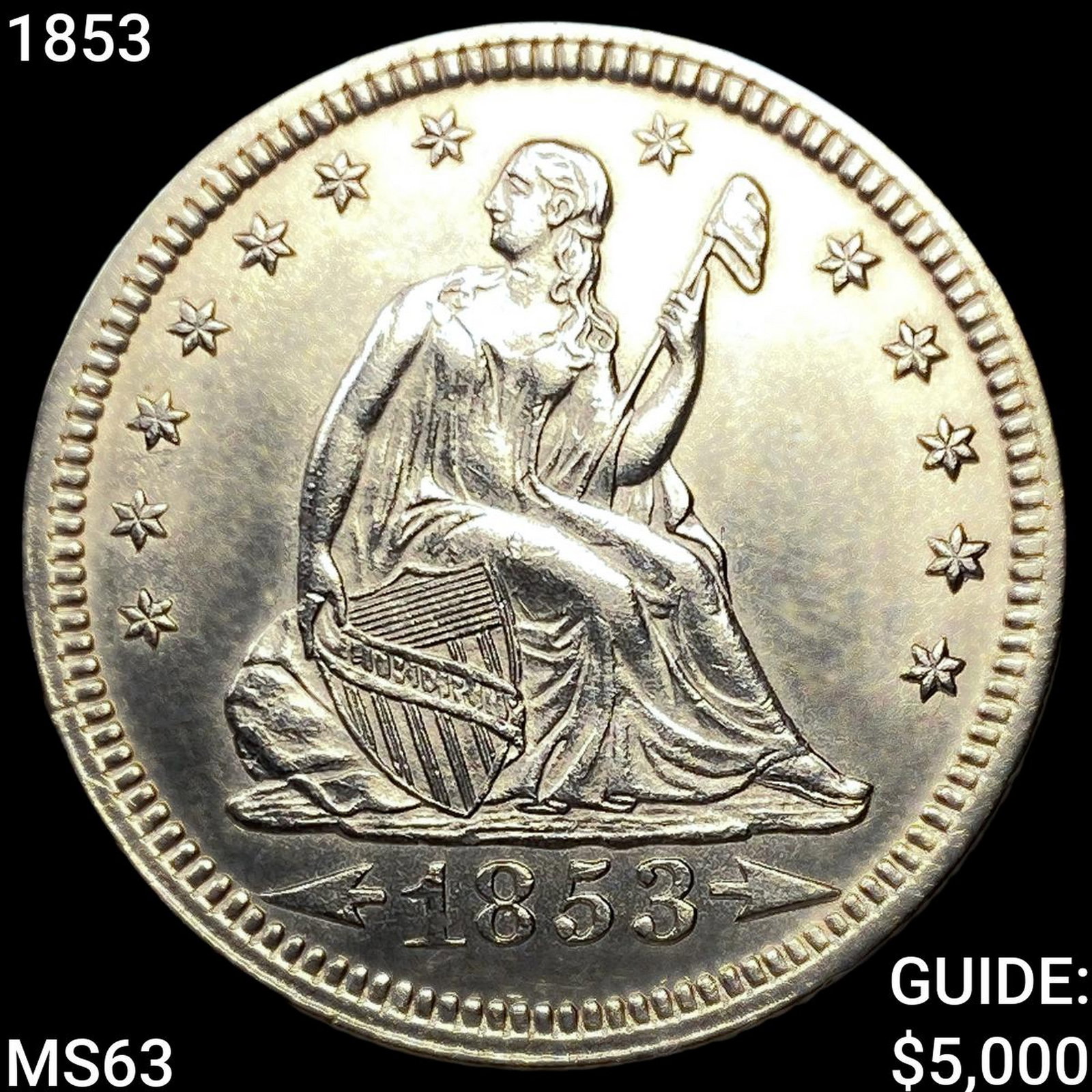 1853 Seated Liberty Quarter: 1853 Seated Liberty Quarter