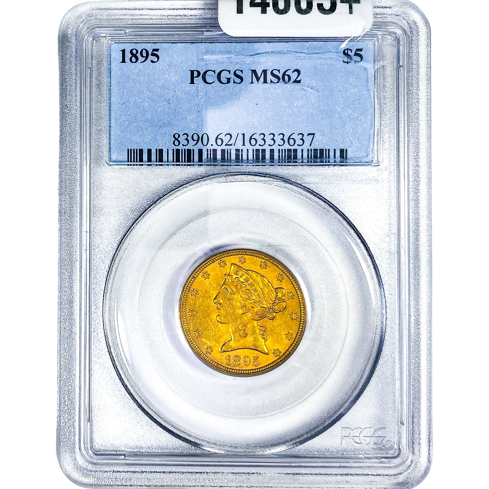 1895 $5 Gold Half Eagle PCGS MS62: 1895 $5 Gold Half Eagle PCGS MS62