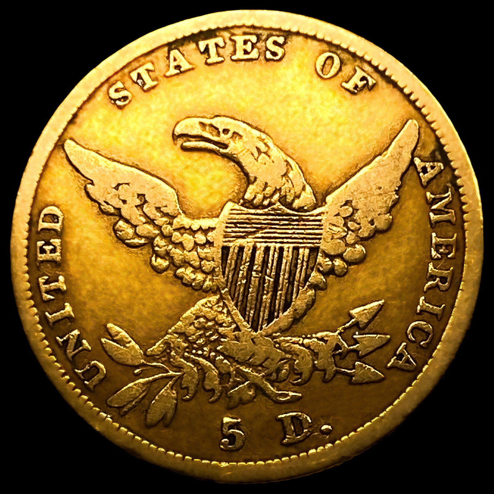 1836 $5 Gold Half Eagle - 2