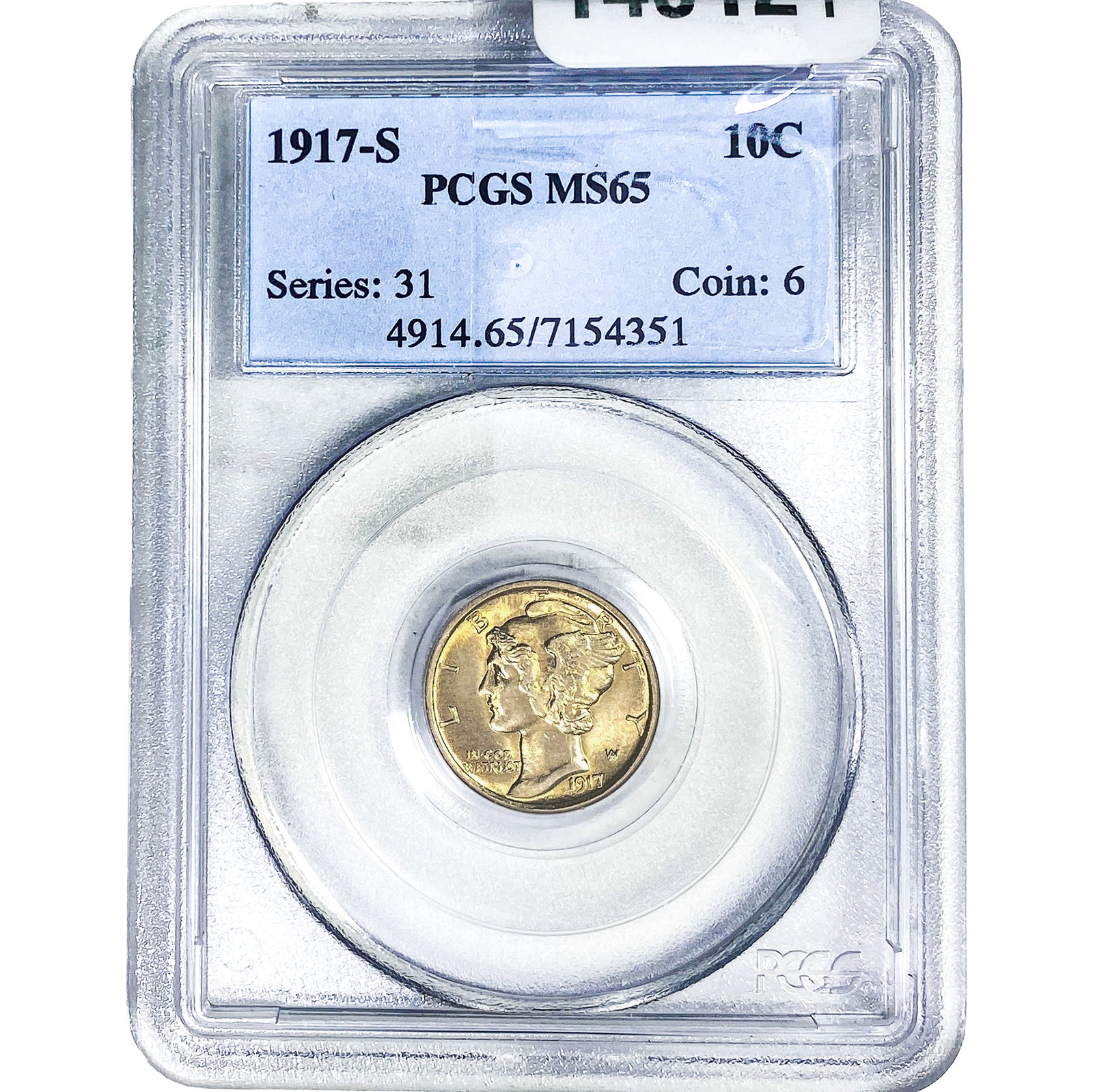 1917-S Mercury Silver Dime PCGS MS65 (1 of 4)