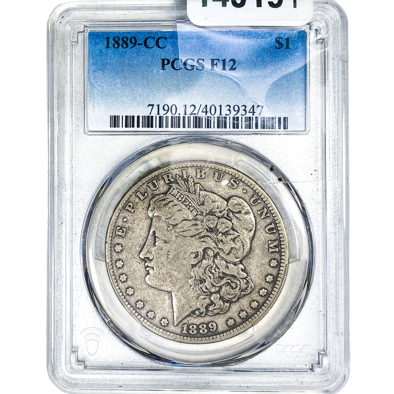1889-CC Morgan Silver Dollar PCGS F12 (1 of 4)