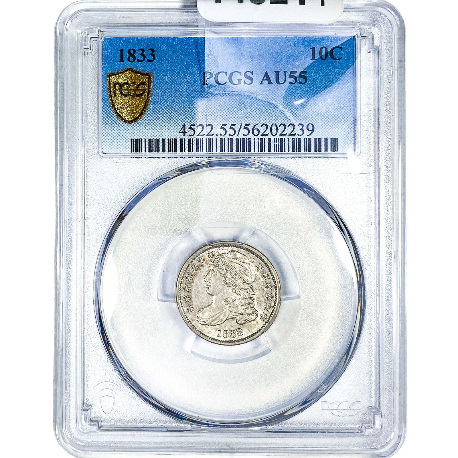 1833 Capped Bust Dime PCGS AU55: 1833 Capped Bust Dime PCGS AU55