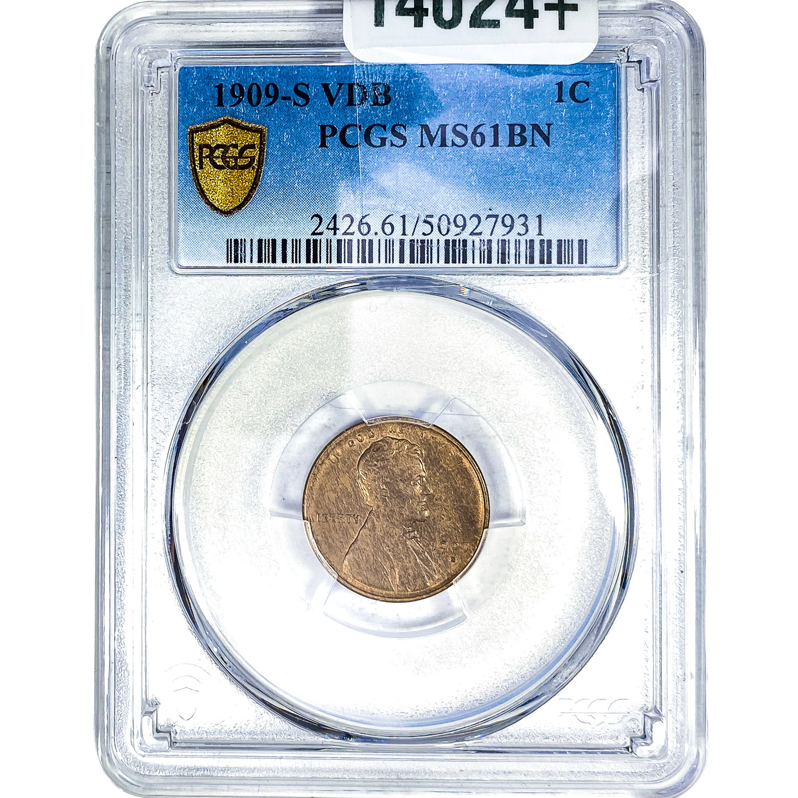 1909-S VDB Wheat Cent PCGS MS61 BN: 1909-S VDB Wheat Cent PCGS MS61 BN