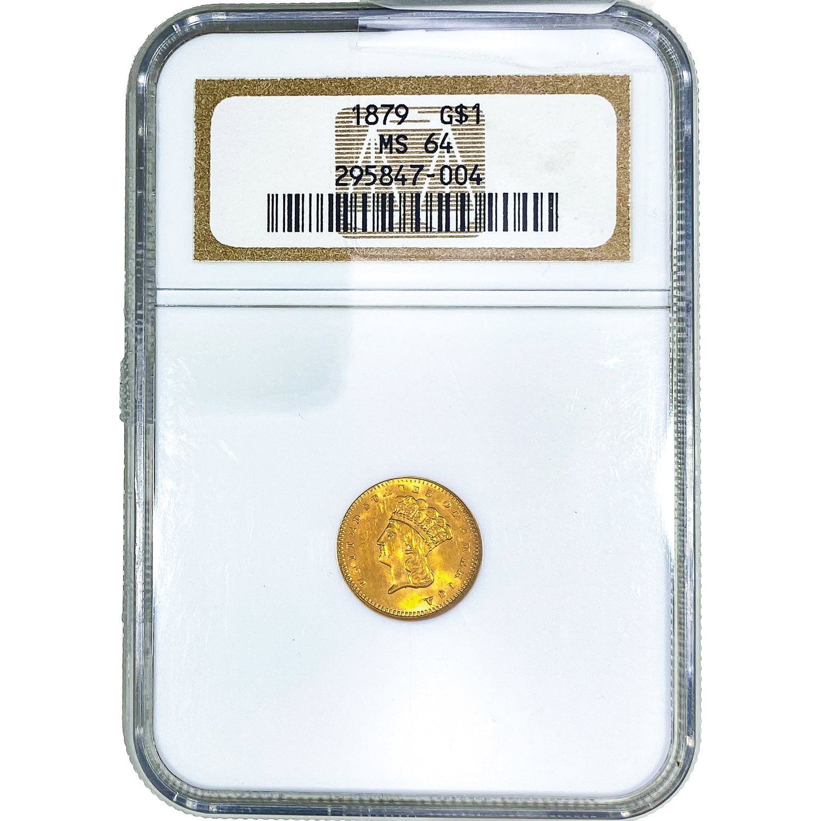 1879 Rare Gold Dollar NGC MS64: 1879 Rare Gold Dollar NGC MS64