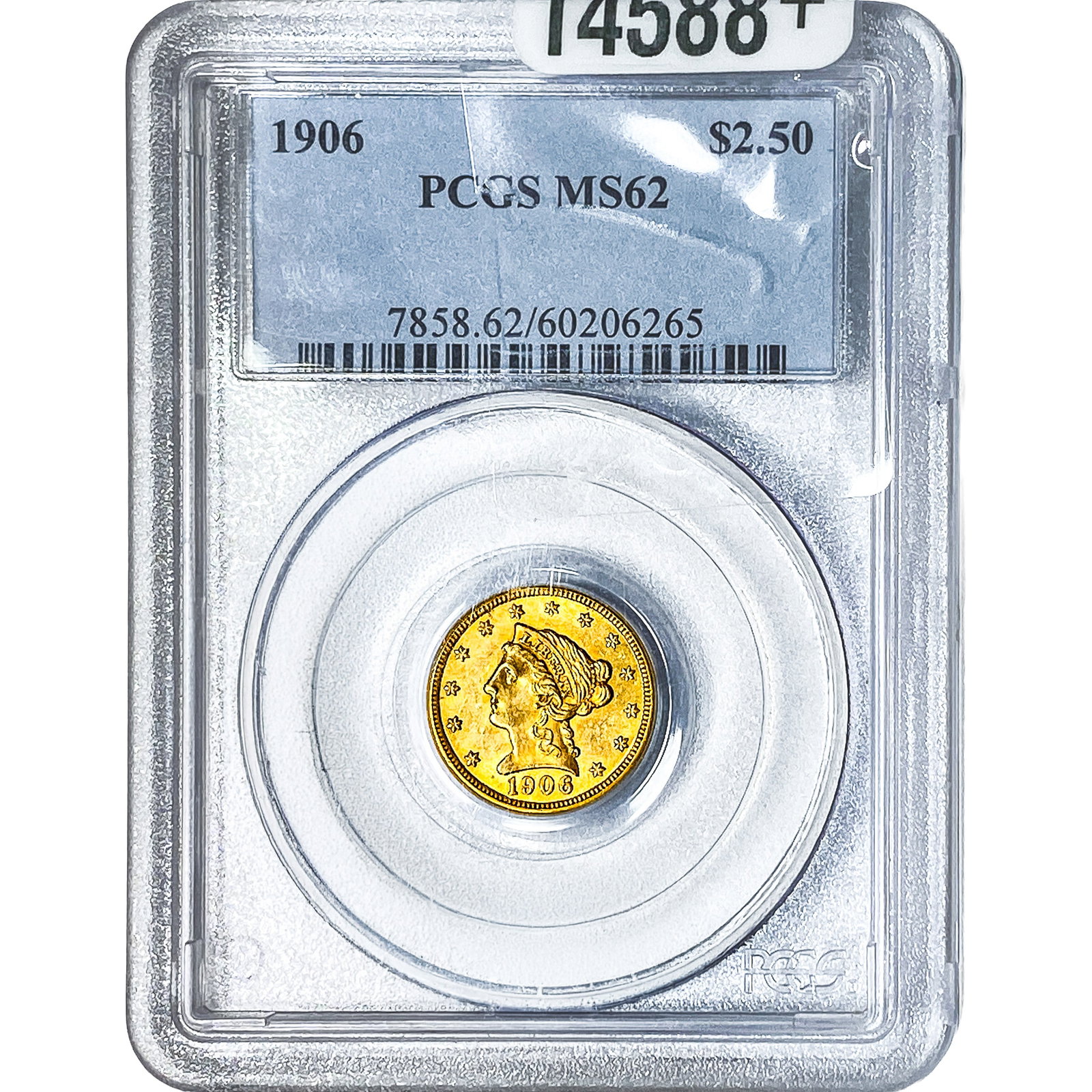 1906 $2.50 Gold Quarter Eagle PCGS MS62: 1906 $2.50 Gold Quarter Eagle PCGS MS62