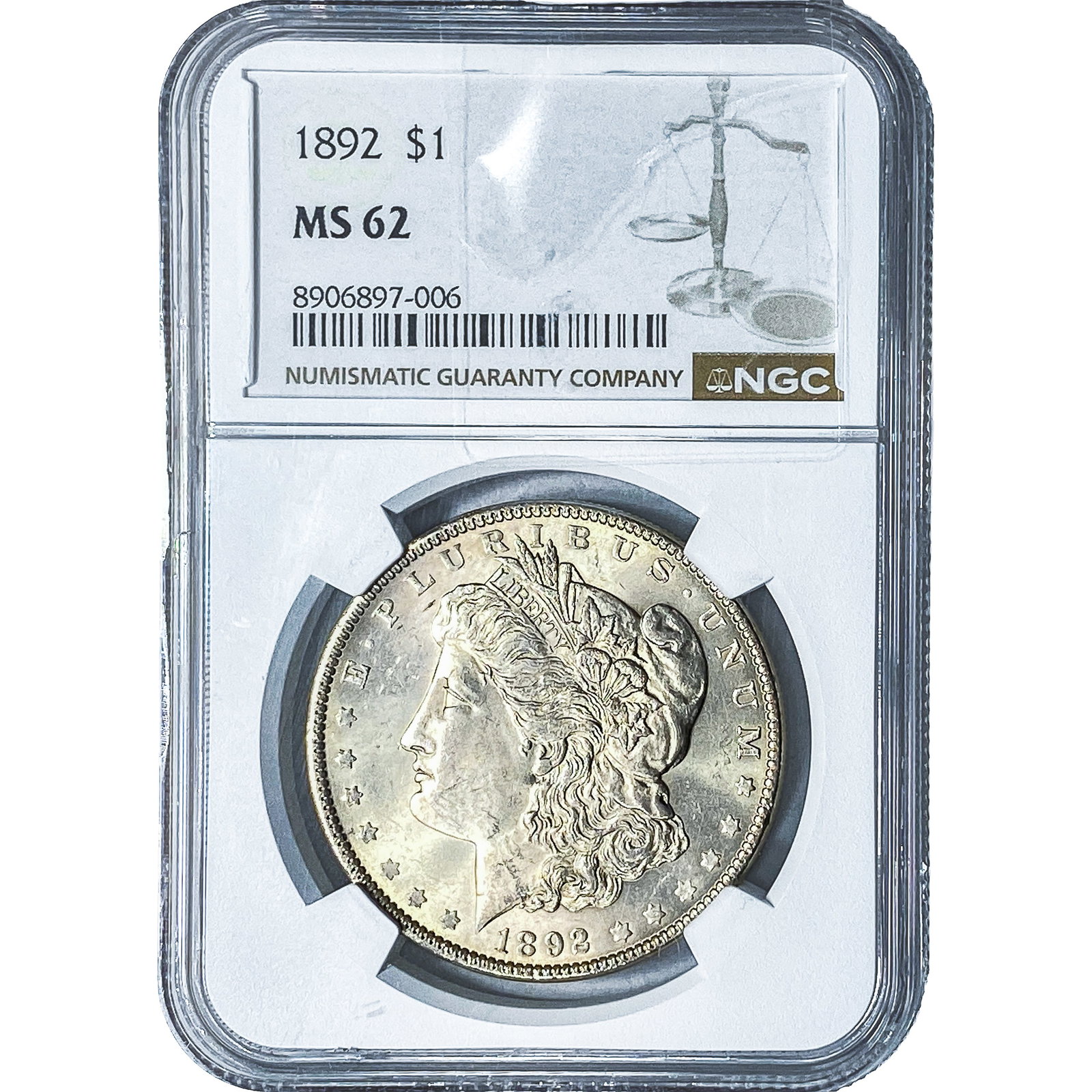1892 Morgan Silver Dollar NGC MS62 (1 of 4)