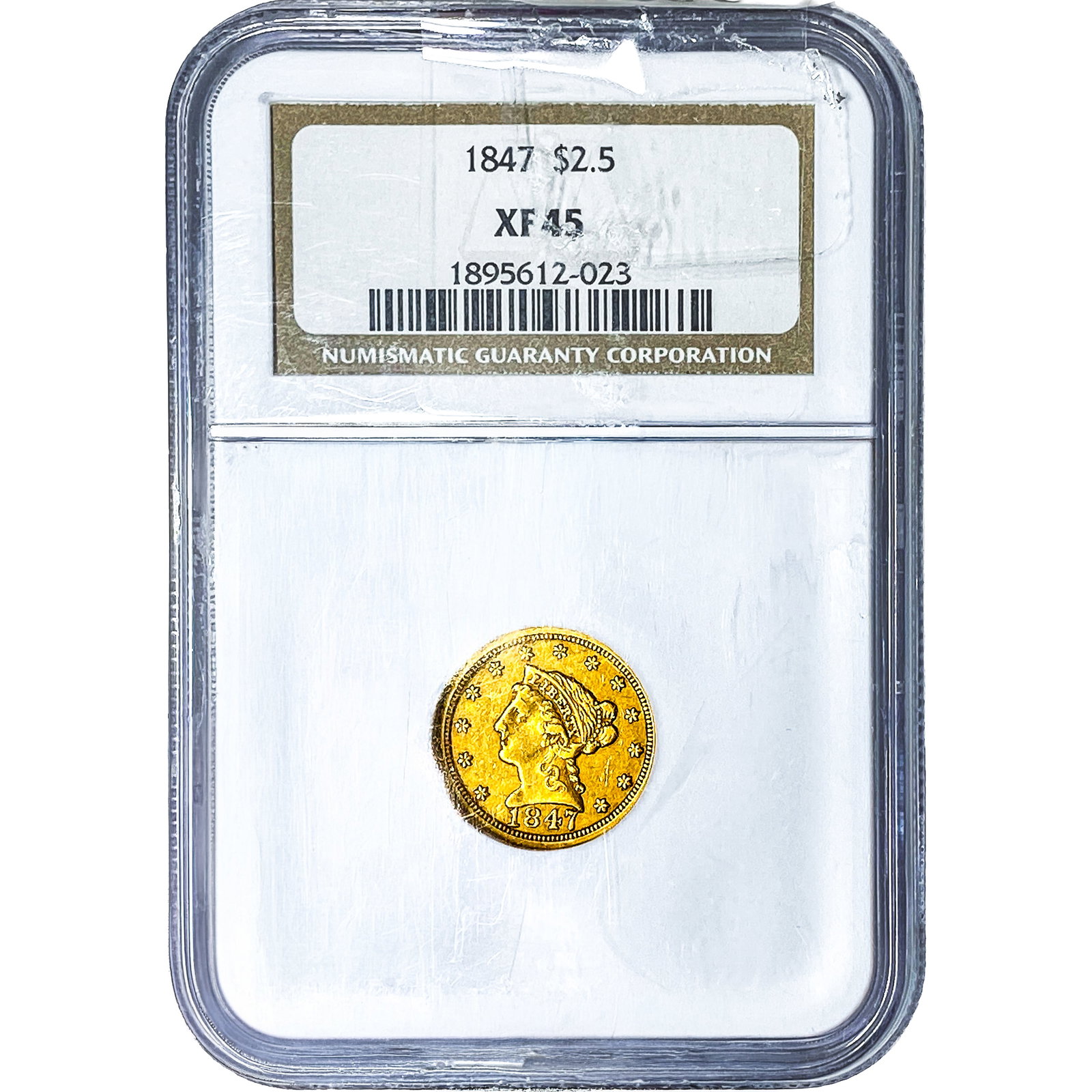 1847 $2.50 Gold Quarter Eagle NGC XF45 (1 of 4)