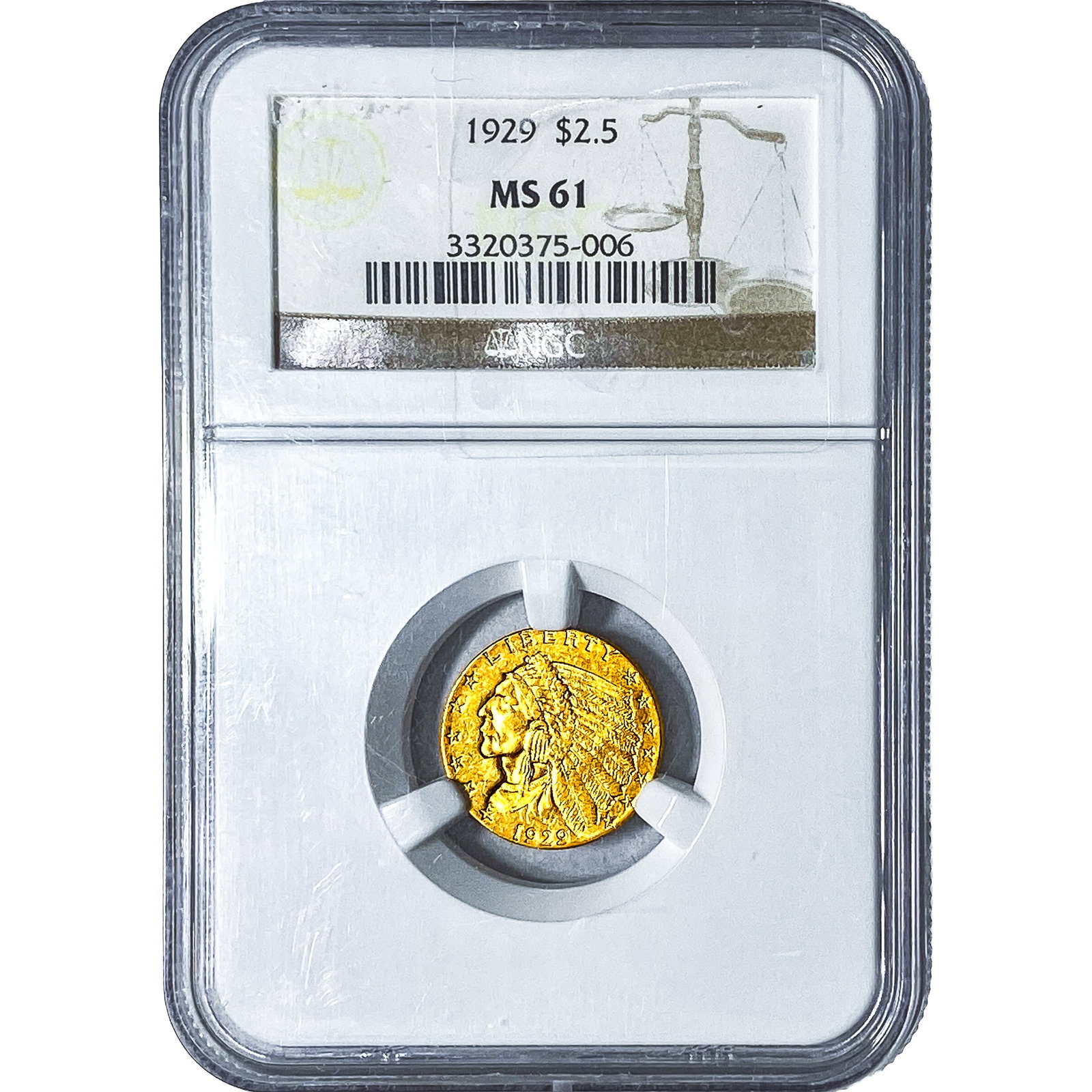 1929 $2.50 Gold Quarter Eagle NGC MS61: 1929 $2.50 Gold Quarter Eagle NGC MS61
