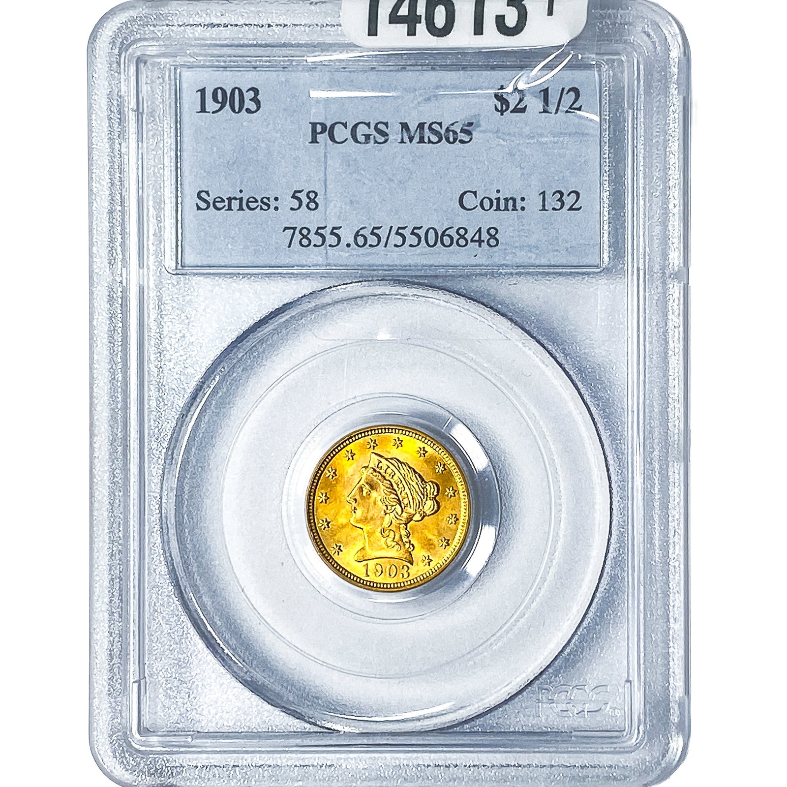 1903 $2.50 Gold Quarter Eagle PCGS MS65: 1903 $2.50 Gold Quarter Eagle PCGS MS65