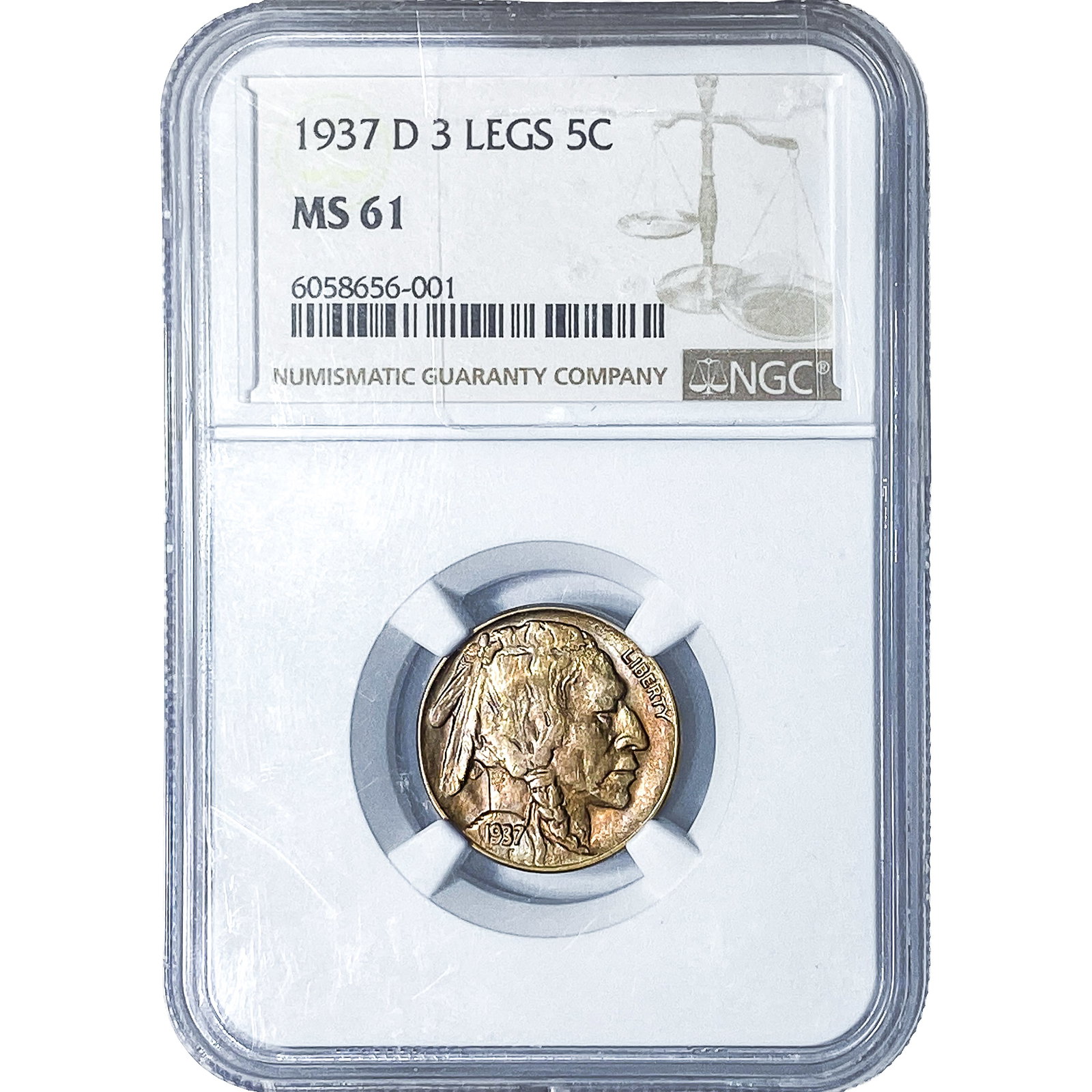 1937-D Buffalo Nickel NGC MS61: 1937-D Buffalo Nickel NGC MS61