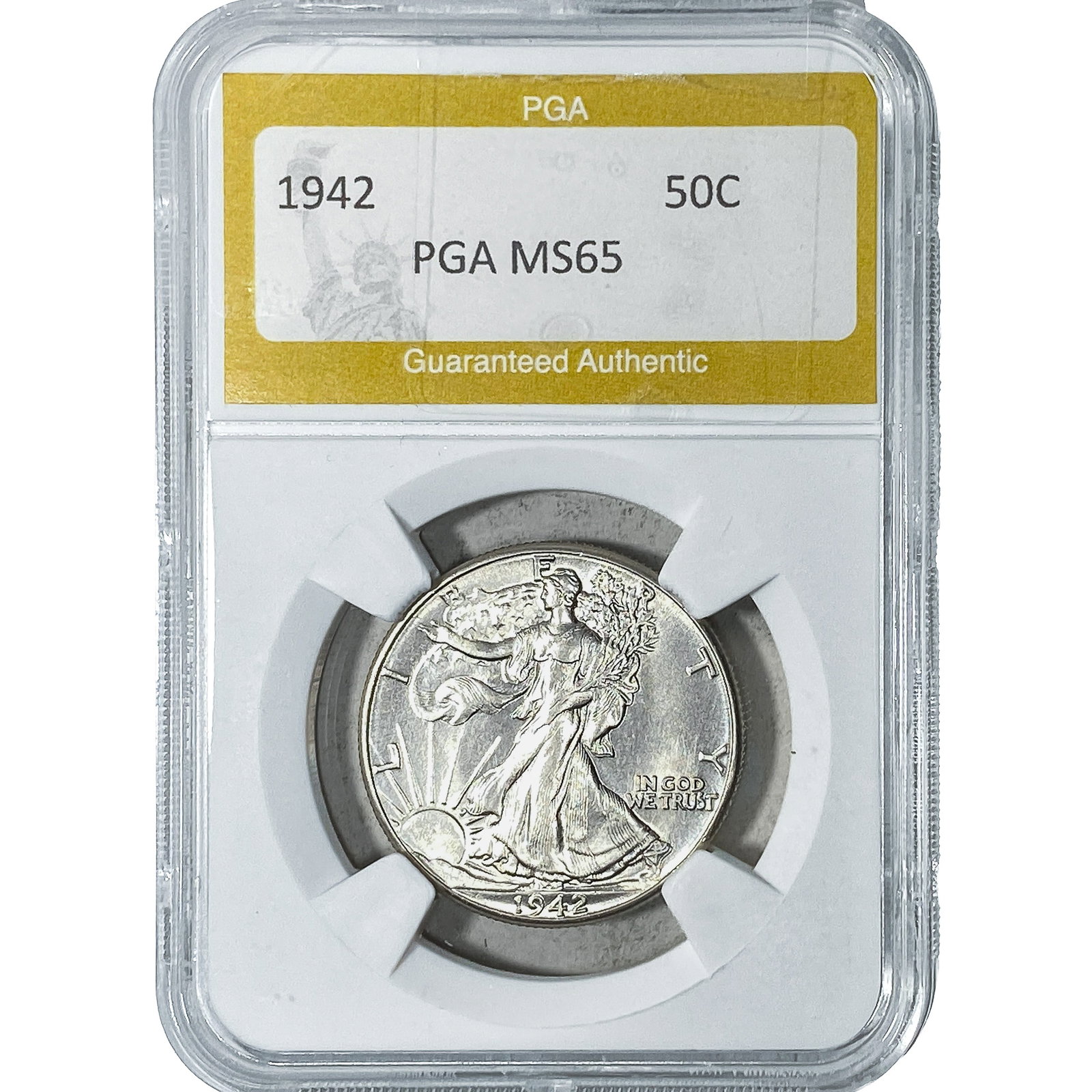 1942 Walking Liberty Half Dollar PGA MS65: 1942 Walking Liberty Half Dollar PGA MS65