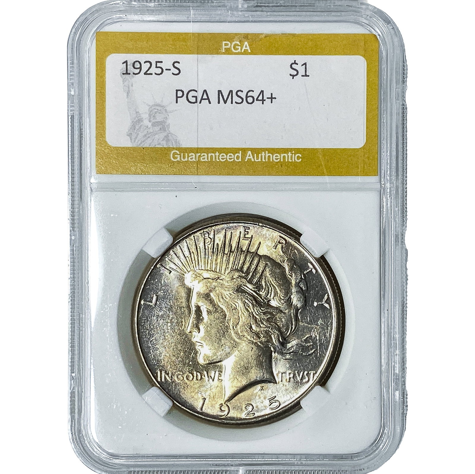 1925-S Silver Peace Dollar PGA MS64+ (1 of 2)