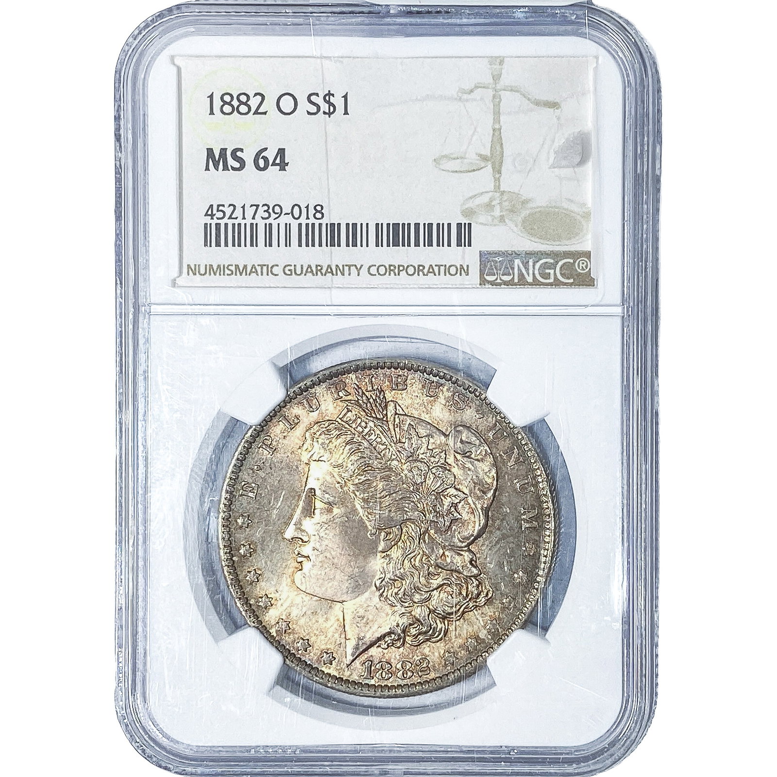 1882-O Morgan Silver Dollar NGC MS64: 1882-O Morgan Silver Dollar NGC MS64