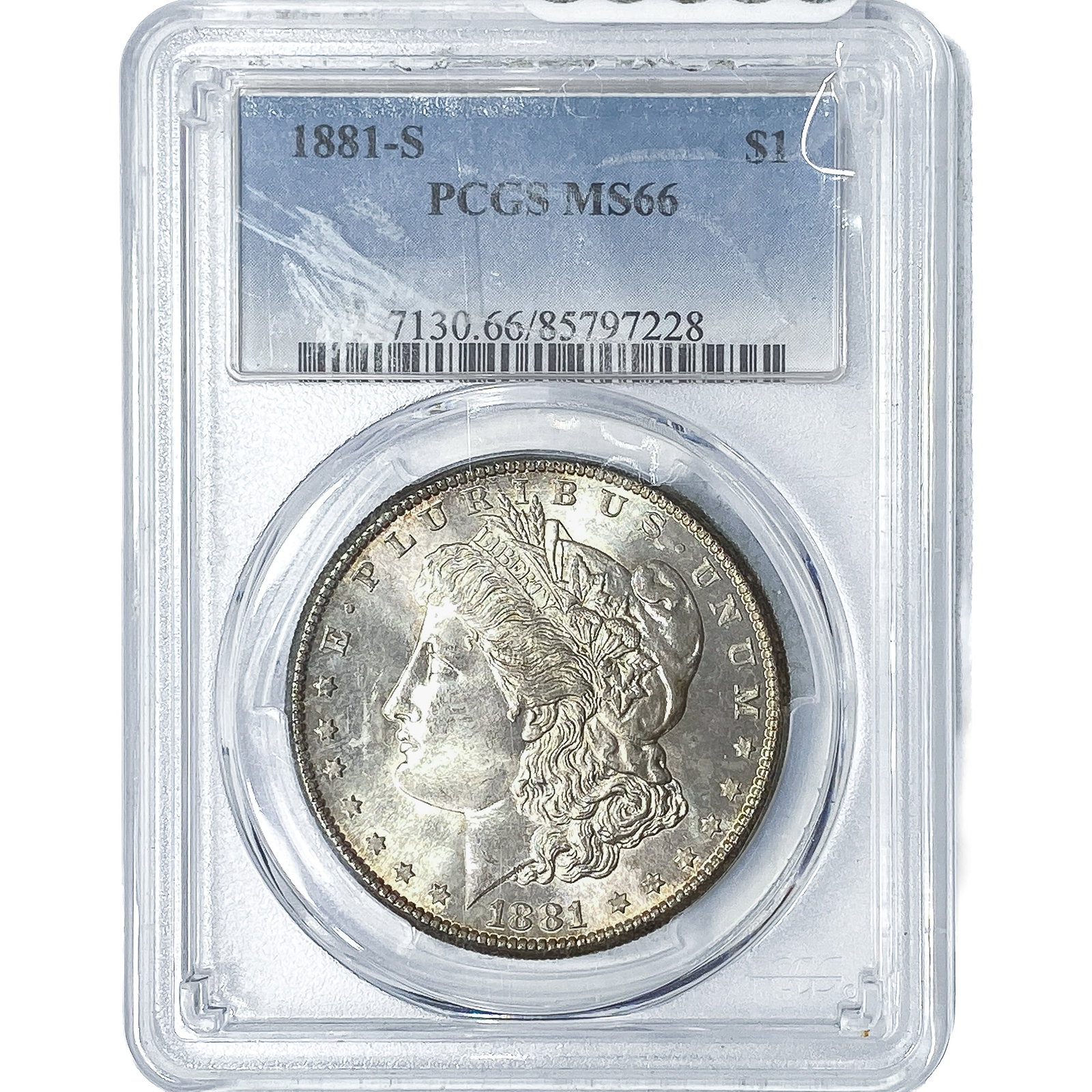 1881-S Morgan Silver Dollar PCGS MS66: 1881-S Morgan Silver Dollar PCGS MS66