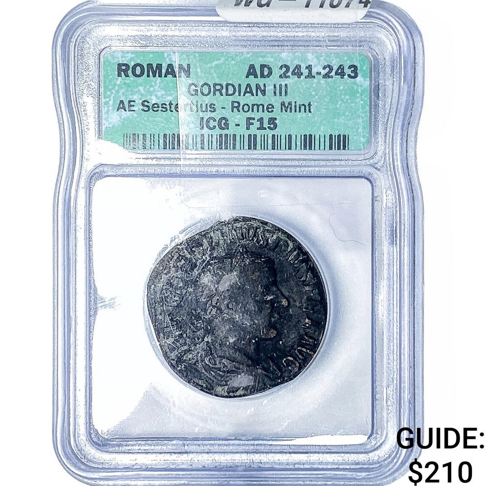 AD 241-243 Roman Empire Gordian III Bronze Sestertius ICG F15 (1 of 2)