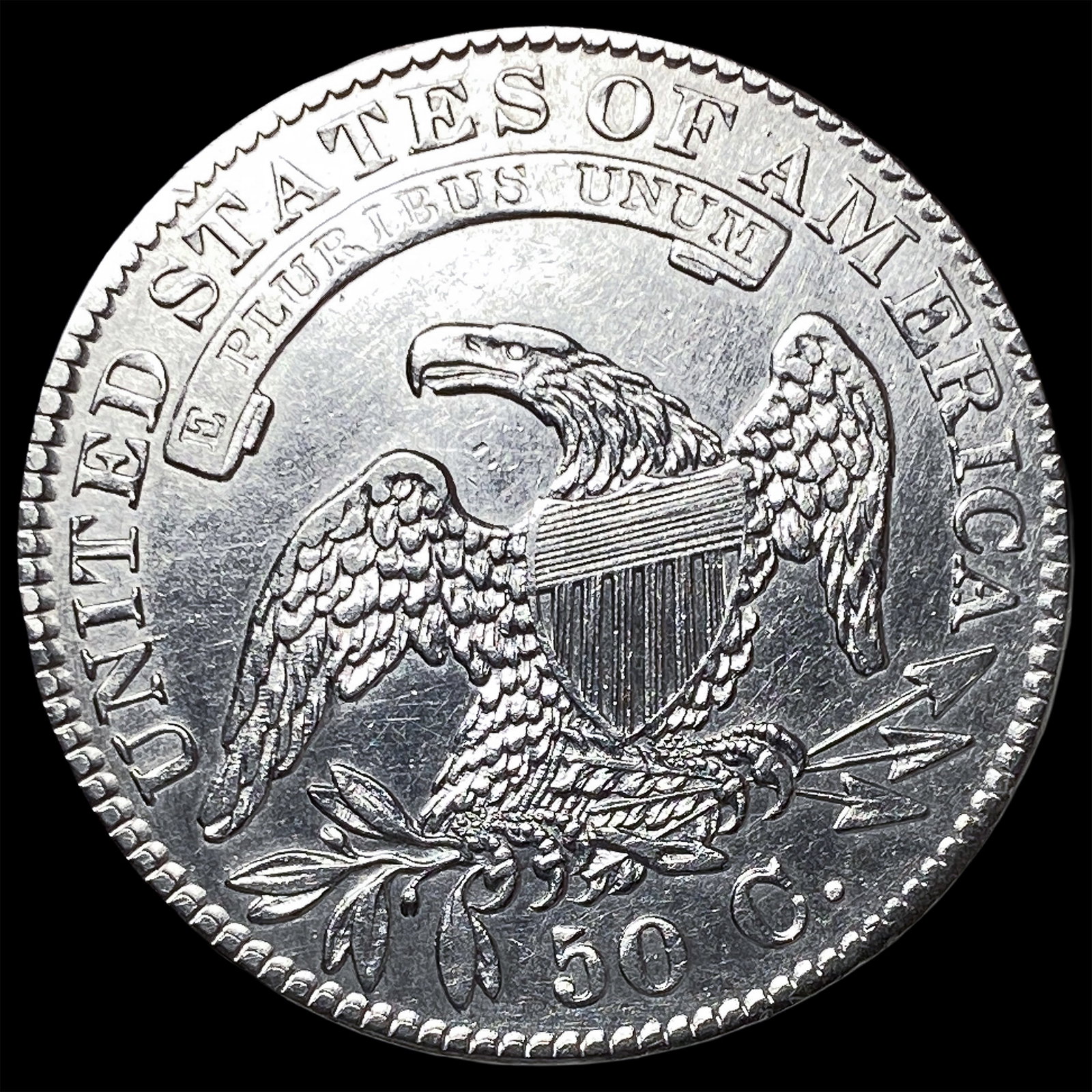 1833 Capped Bust Half Dollar CLOSELY UNCIRCULATED - 2