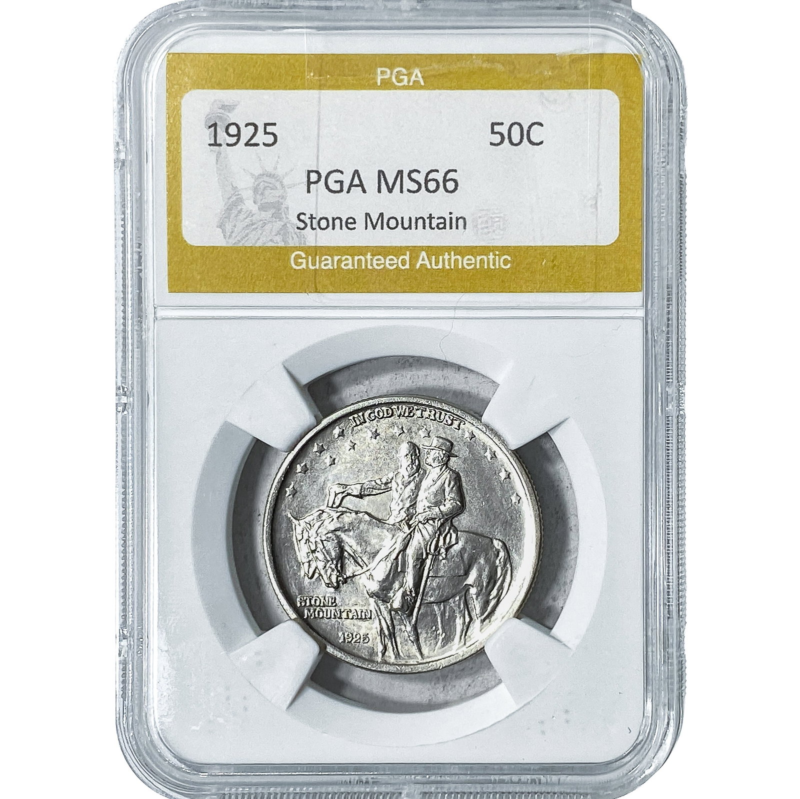 1925 Stone Mountain Half Dollar PGA MS66: 1925 Stone Mountain Half Dollar PGA MS66