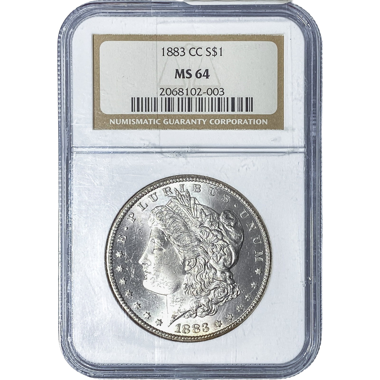1883-CC Morgan Silver Dollar NGC MS64: 1883-CC Morgan Silver Dollar NGC MS64