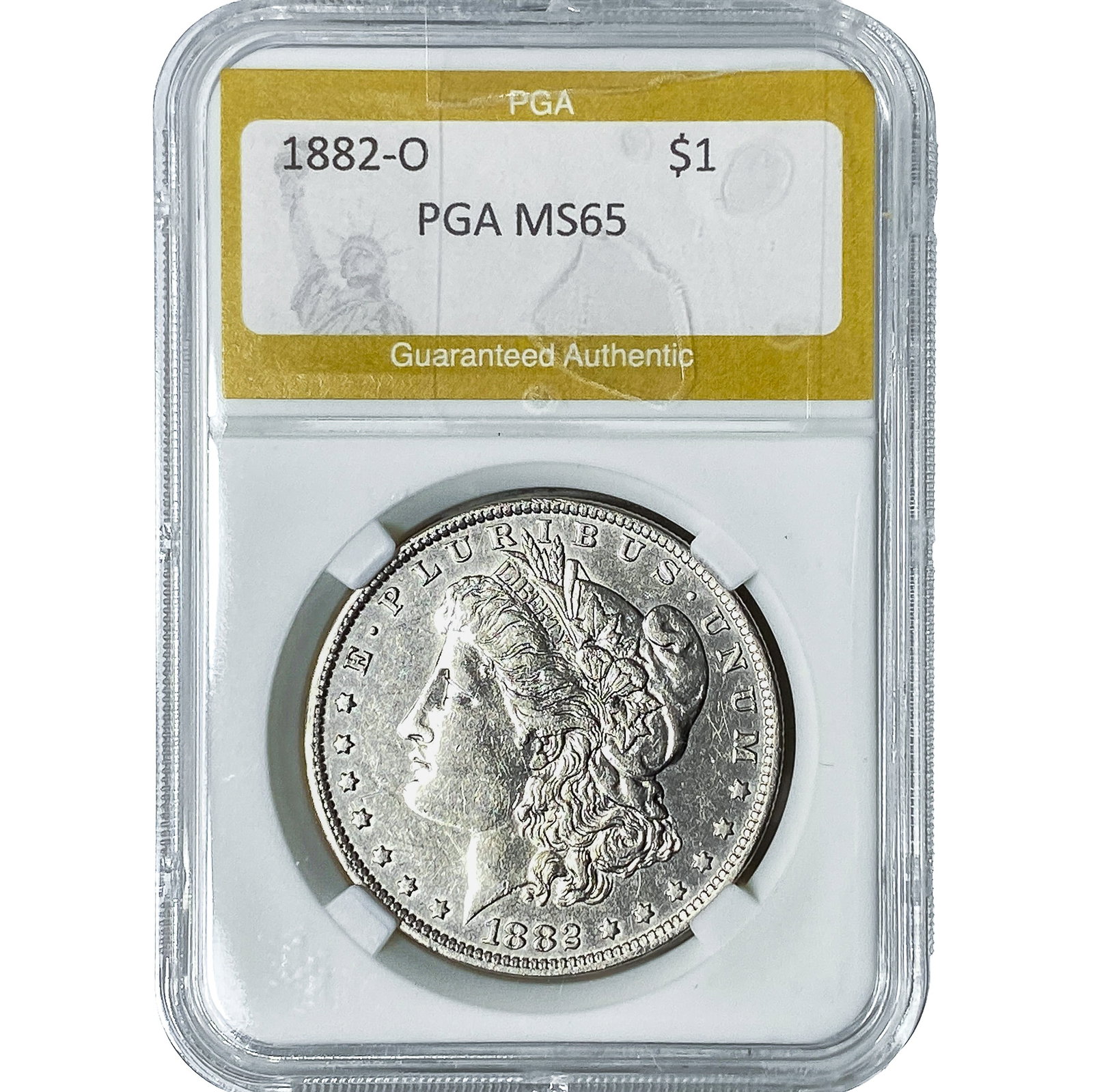 1882-O Morgan Silver Dollar PGA MS65: 1882-O Morgan Silver Dollar PGA MS65