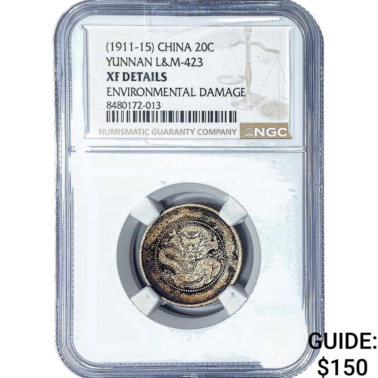 (1911-15) China, Yunan Silver 20 Cents NGC XF Details (1 of 2)