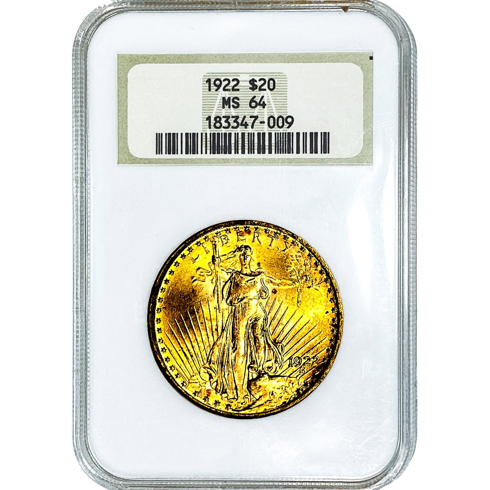 1922 $20 Gold Double Eagle NGC MS64: 1922 $20 Gold Double Eagle NGC MS64