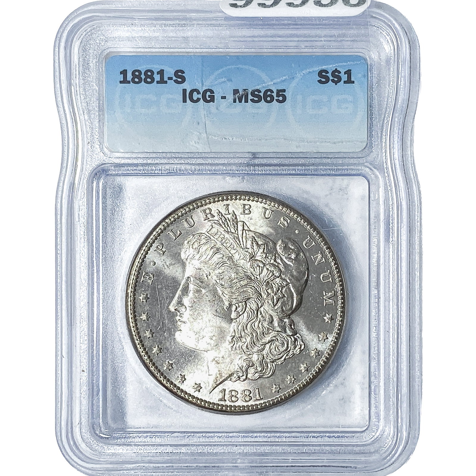 1881-S Morgan Silver Dollar ICG MS65: 1881-S Morgan Silver Dollar ICG MS65