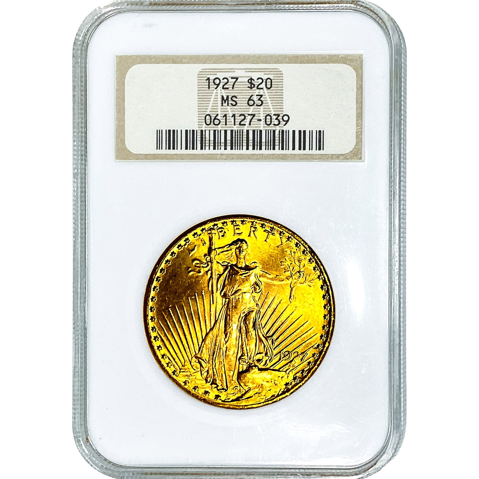 1927 $20 Gold Double Eagle NGC MS63: 1927 $20 Gold Double Eagle NGC MS63