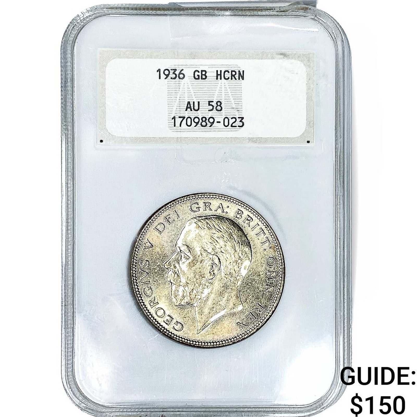 1936 Great Britain Silver Half Crown NGC AU58: 1936 Great Britain Silver Half Crown NGC AU58