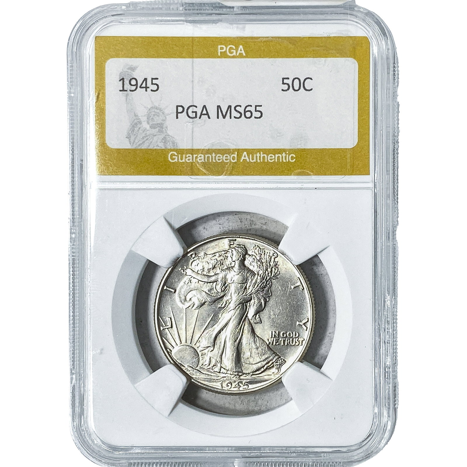 1945 Walking Liberty Half Dollar PGA MS65: 1945 Walking Liberty Half Dollar PGA MS65