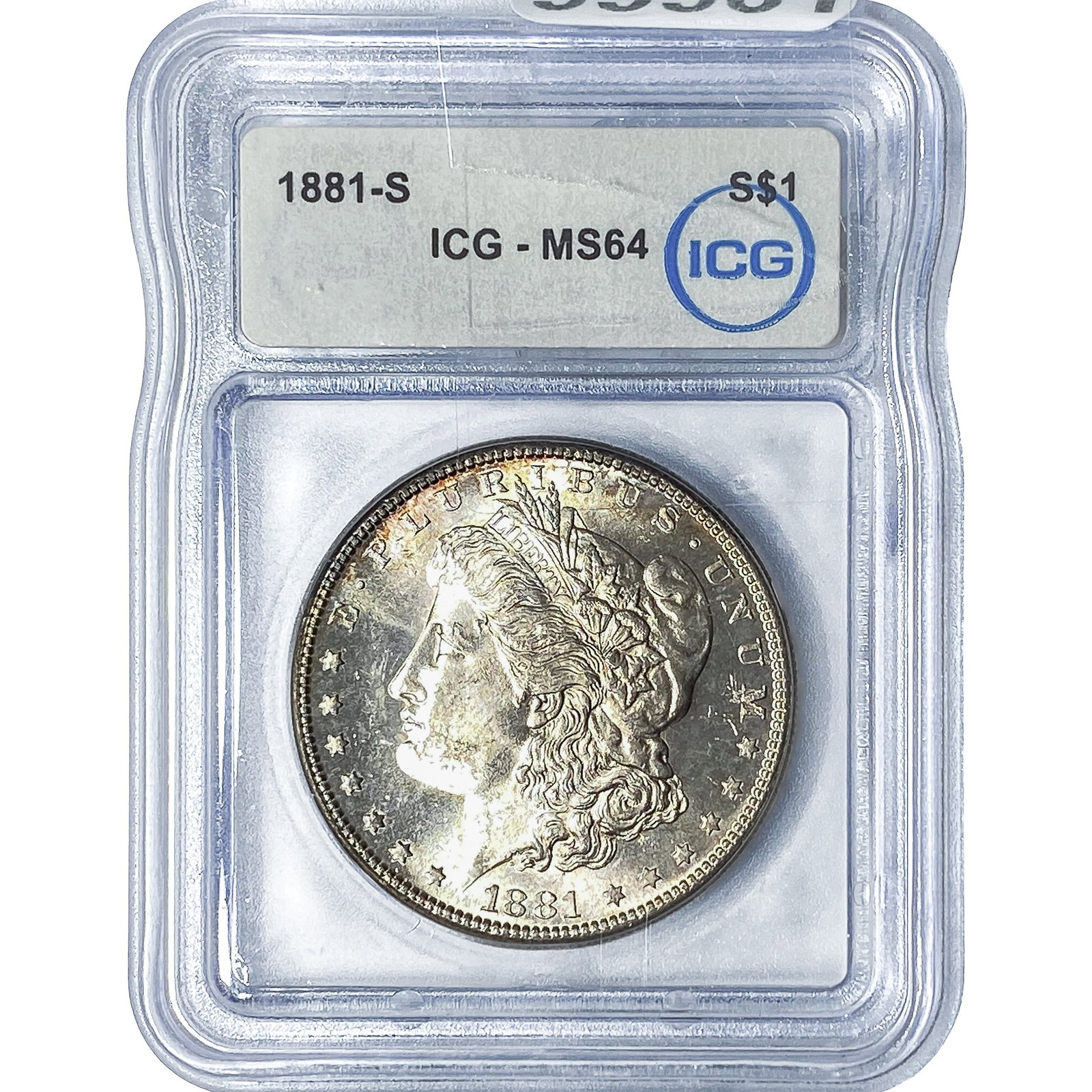 1881-S Morgan Silver Dollar ICG MS64: 1881-S Morgan Silver Dollar ICG MS64