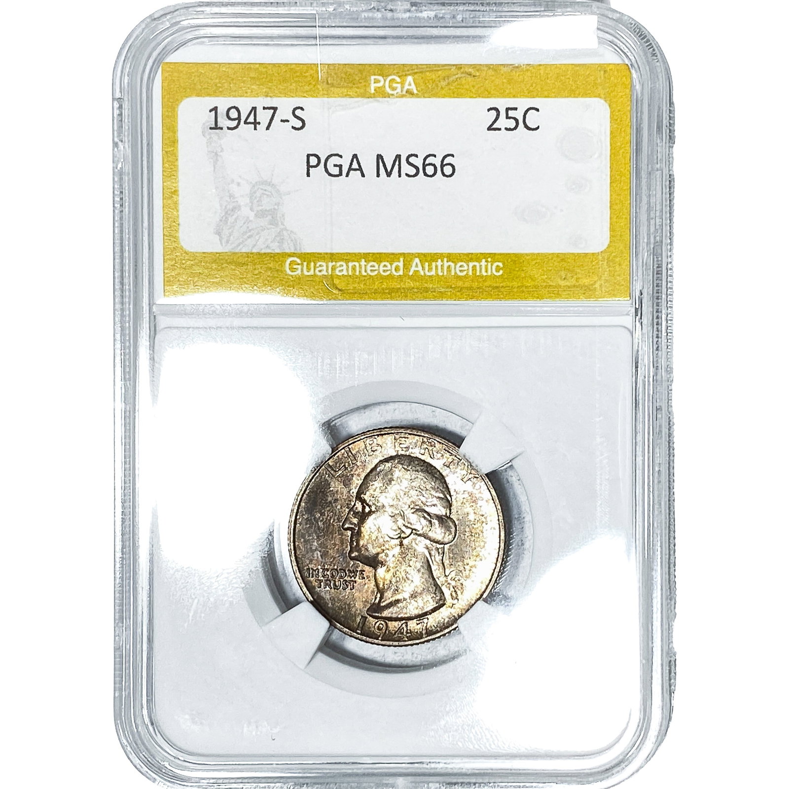 1947-S Washington Silver Quarter PGA MS66: 1947-S Washington Silver Quarter PGA MS66