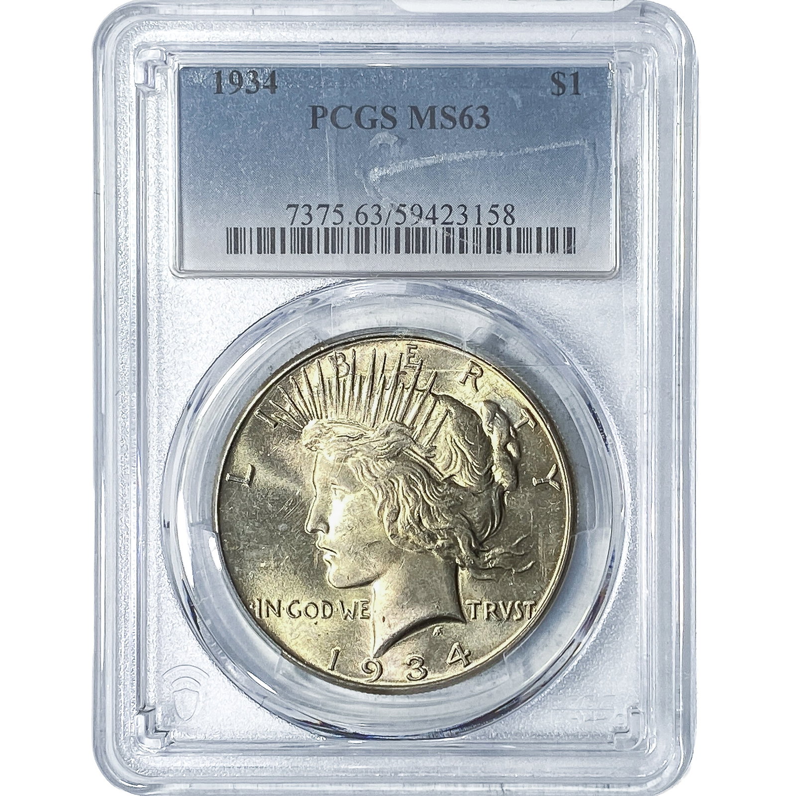 1934 Silver Peace Dollar PCGS MS63 (1 of 2)