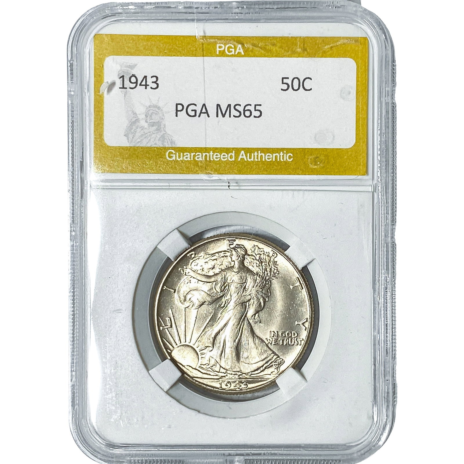 1943 Walking Liberty Half Dollar PGA MS65: 1943 Walking Liberty Half Dollar PGA MS65