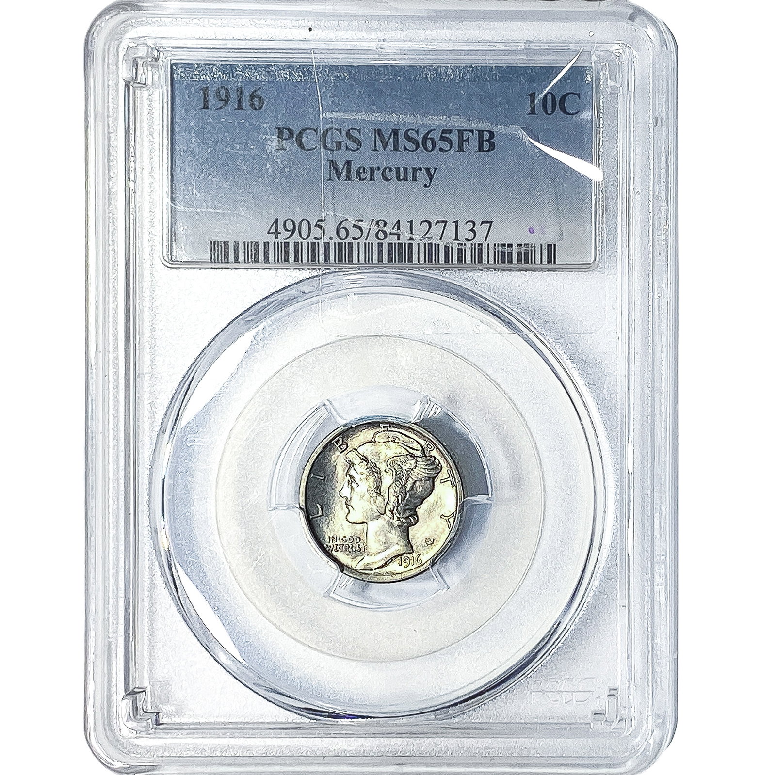 1916 Mercury Silver Dime PCGS MS65 FB (1 of 2)