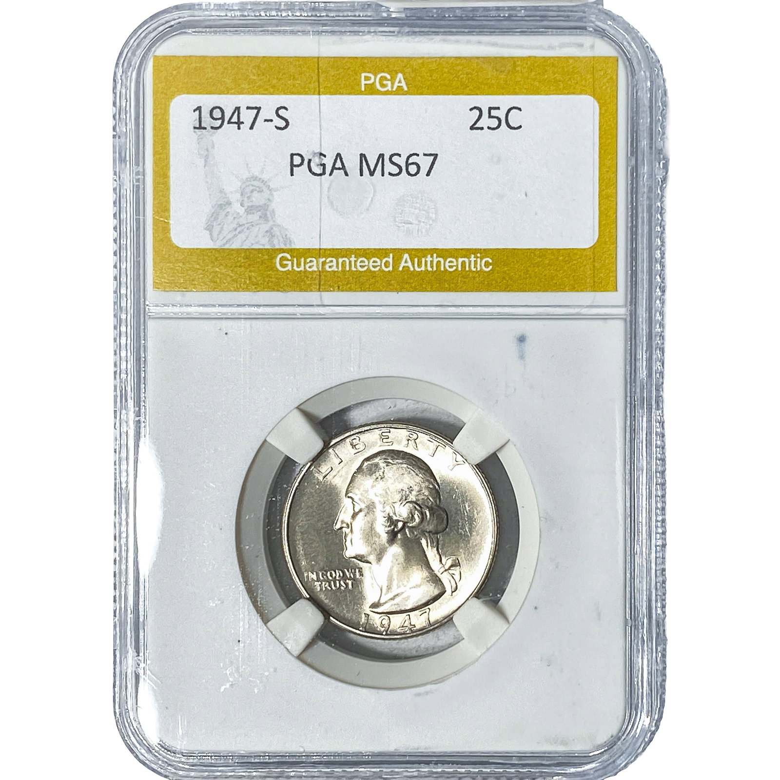 1947-S Washington Silver Quarter PGA MS67: 1947-S Washington Silver Quarter PGA MS67