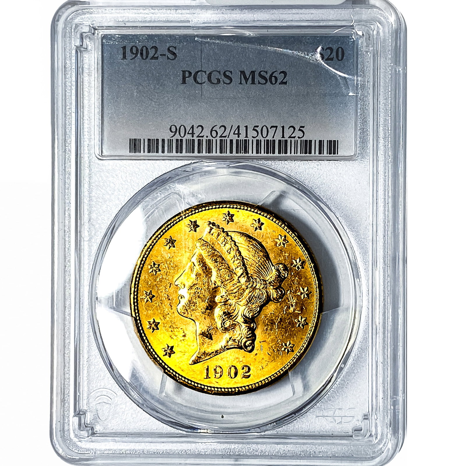 1902-S $20 Gold Double Eagle NPCGS MS62: 1902-S $20 Gold Double Eagle NPCGS MS62