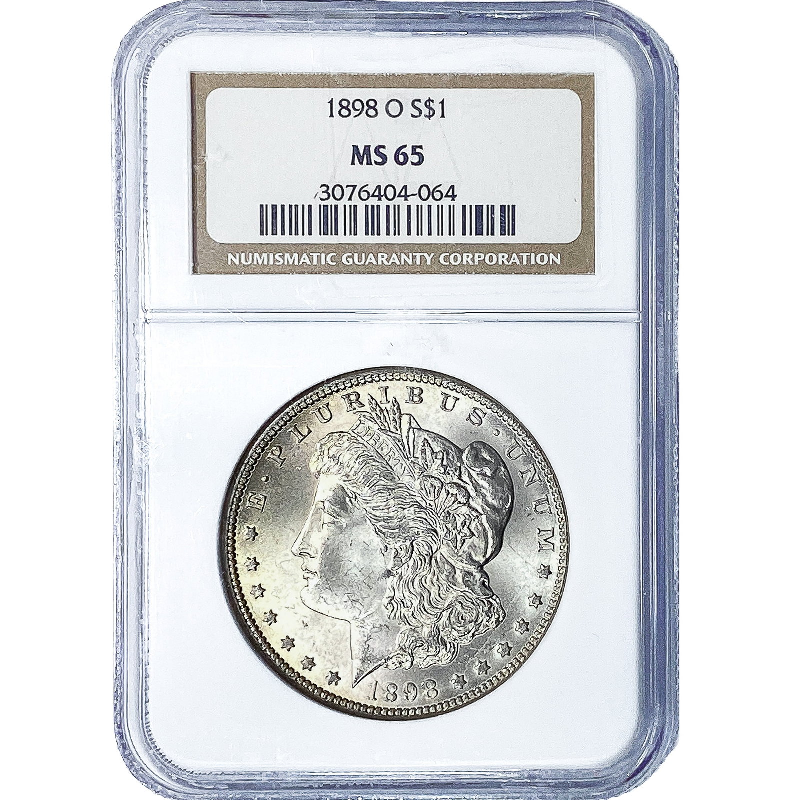 1898-O Morgan Silver Dollar NGC MS65: 1898-O Morgan Silver Dollar NGC MS65