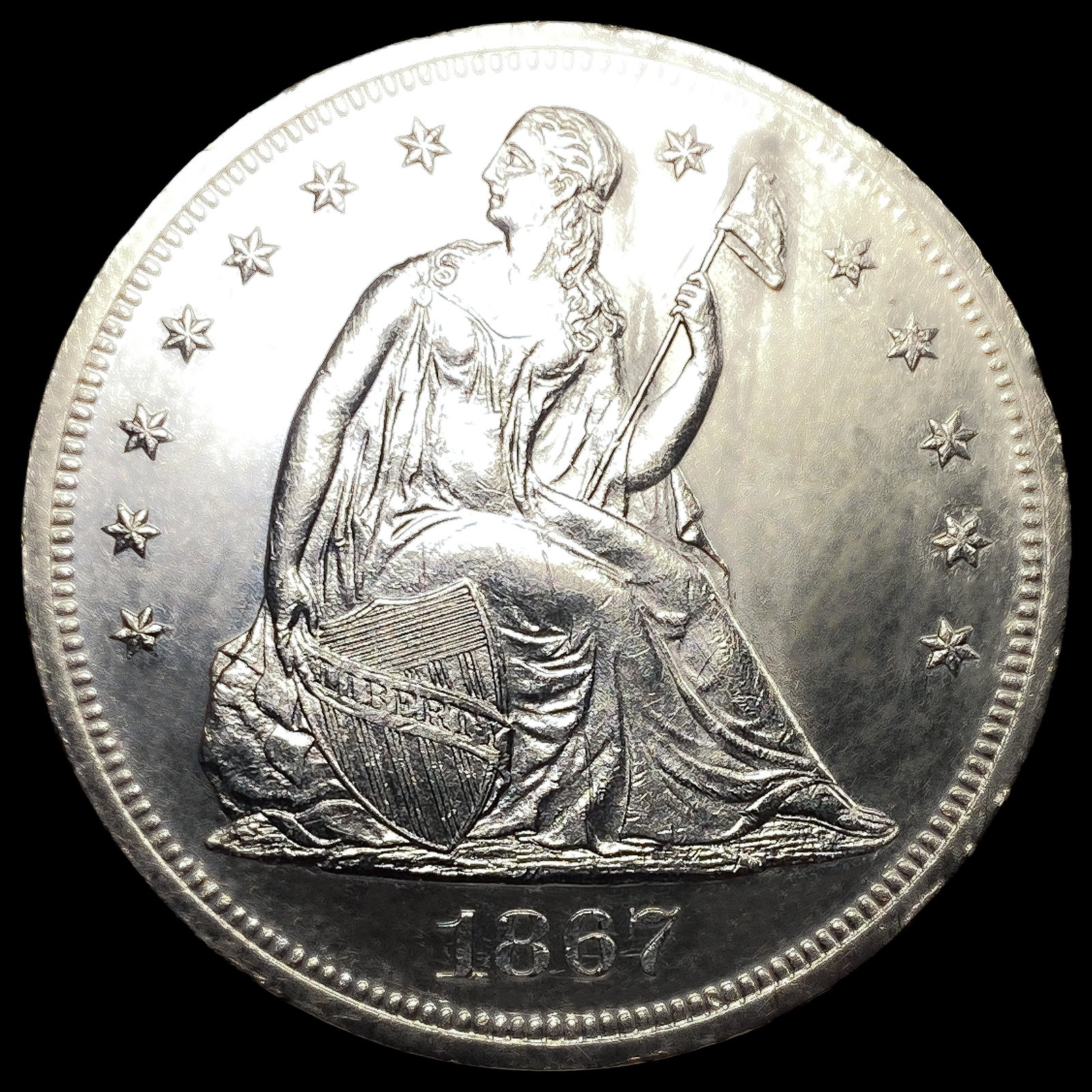 1867 Seated Liberty Dollar: 1867 Seated Liberty Dollar