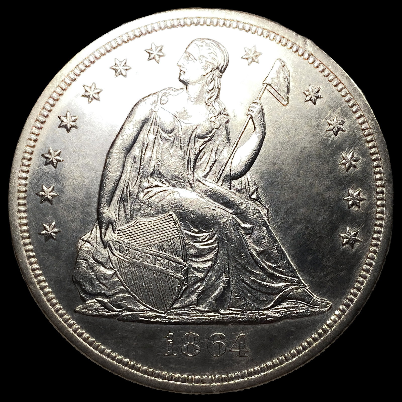1864 Seated Liberty Dollar: 1864 Seated Liberty Dollar
