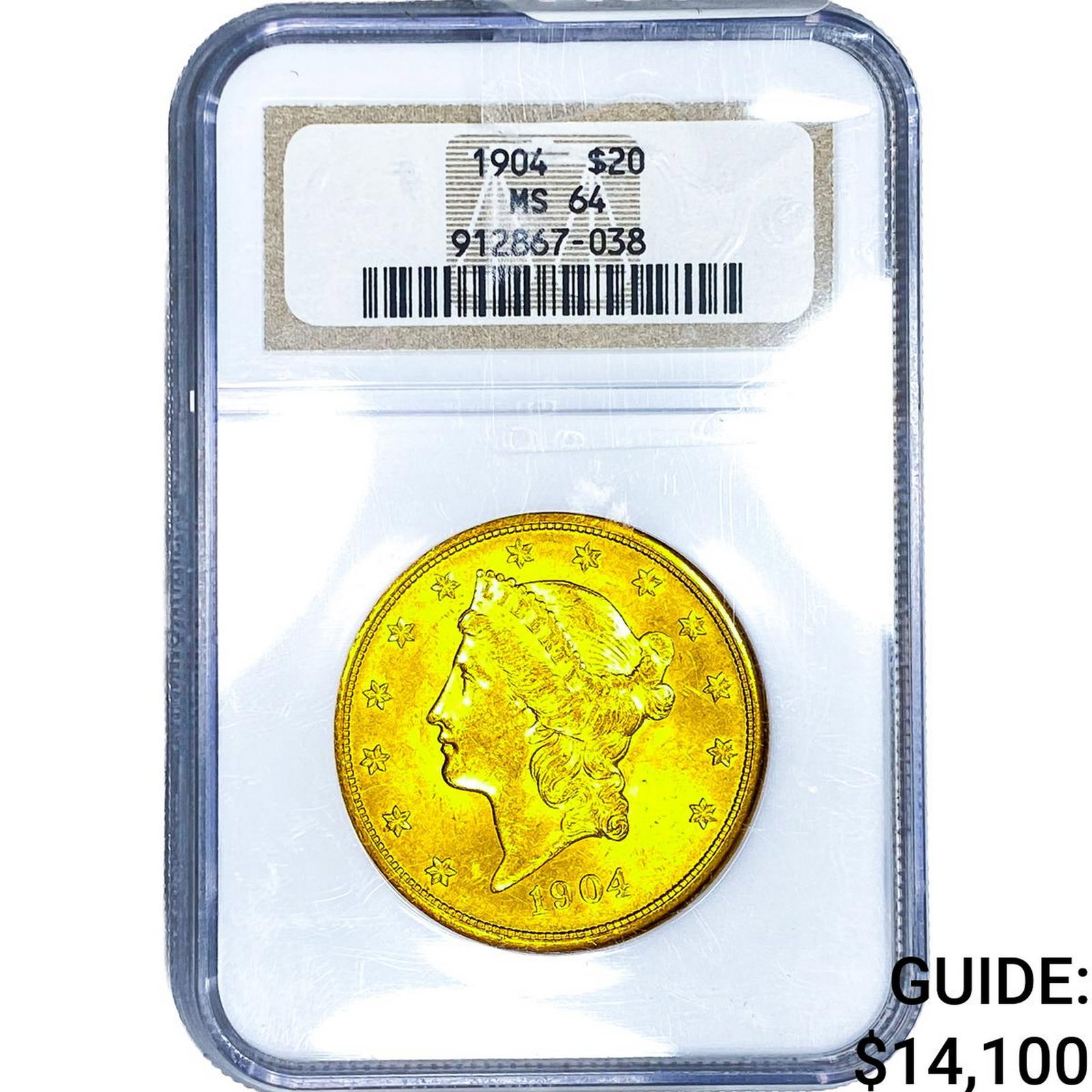 1904 $20 Gold Double Eagle NGC MS64: 1904 $20 Gold Double Eagle NGC MS64